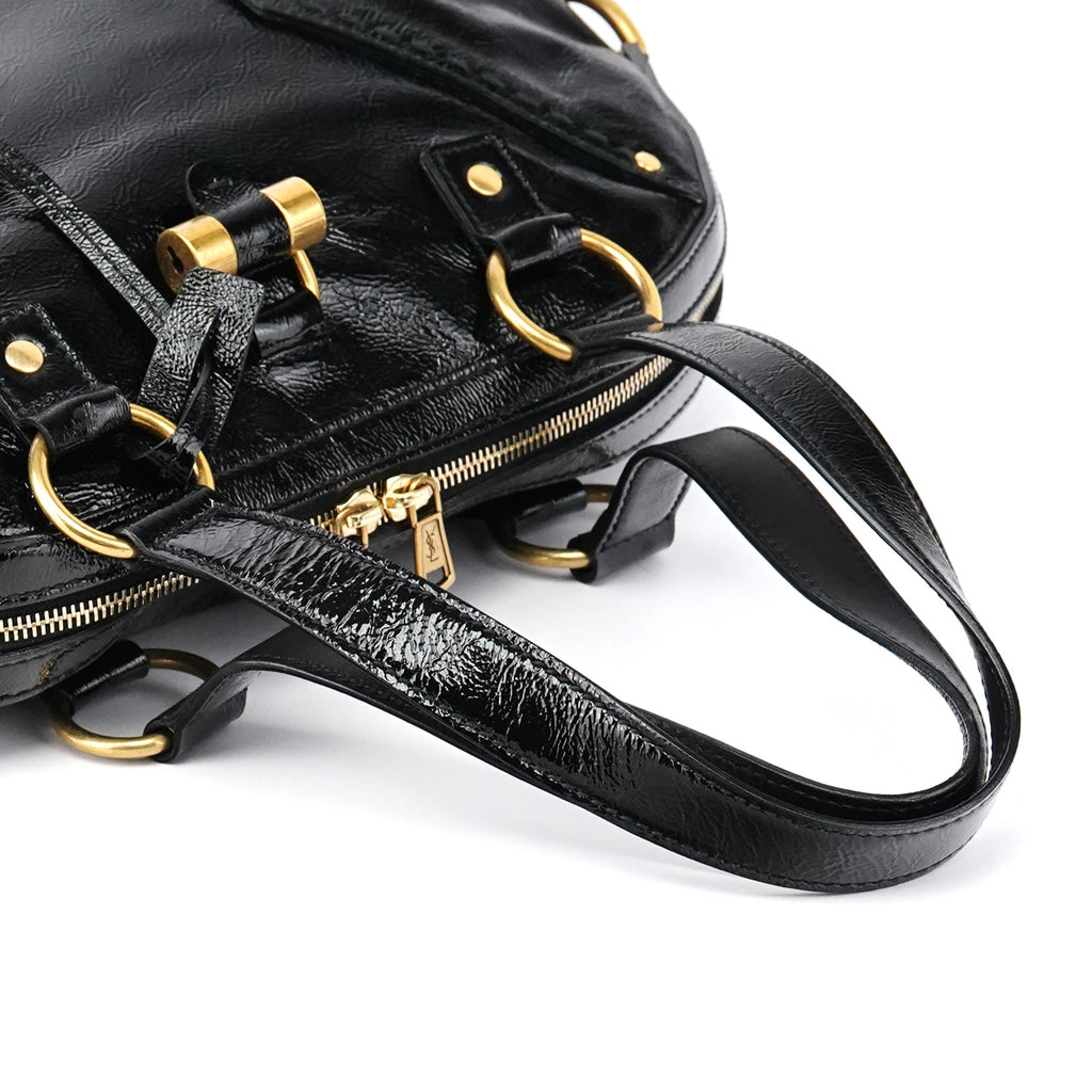 Black Patent Leather Muse Tote Bag