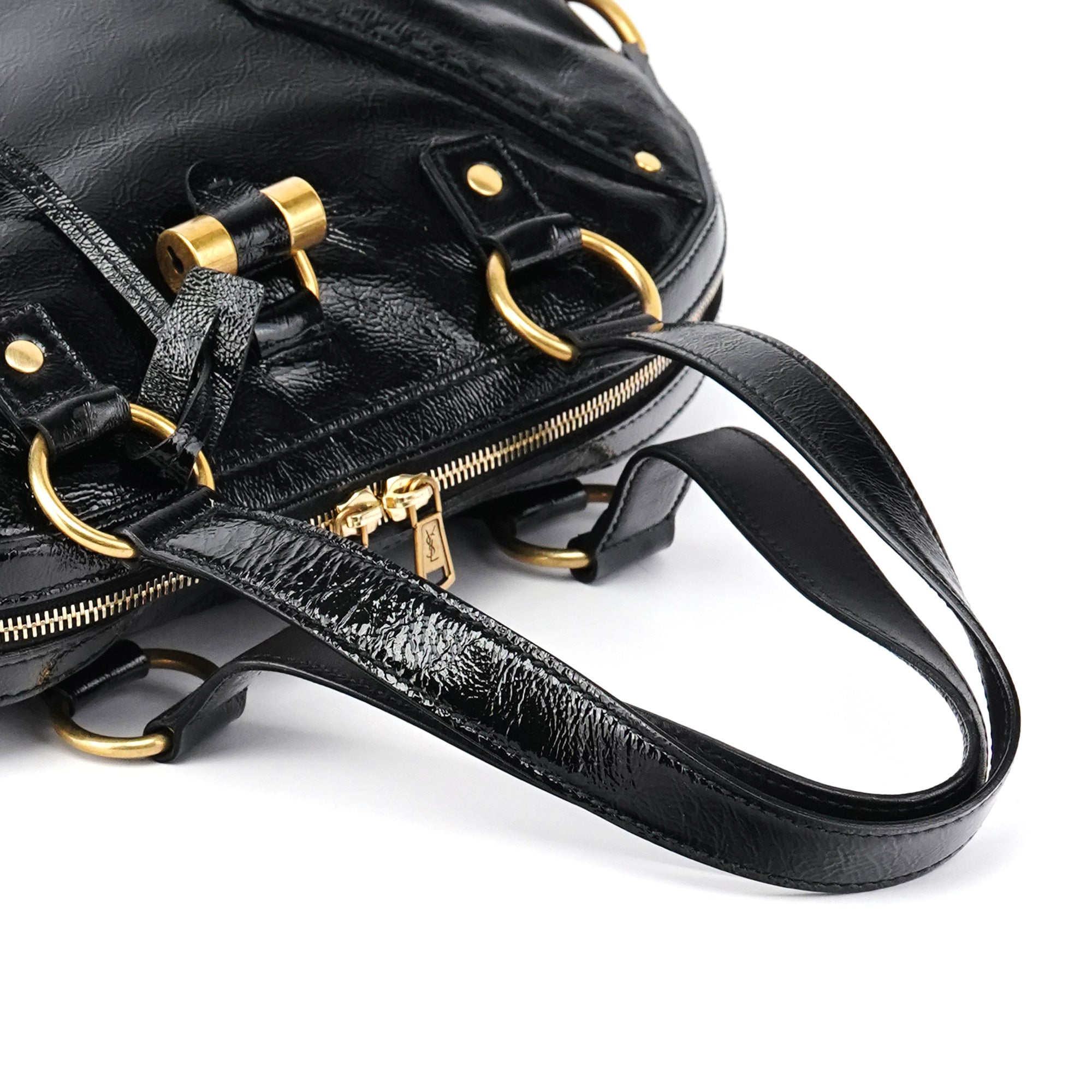 Black Patent Leather Muse Tote Bag