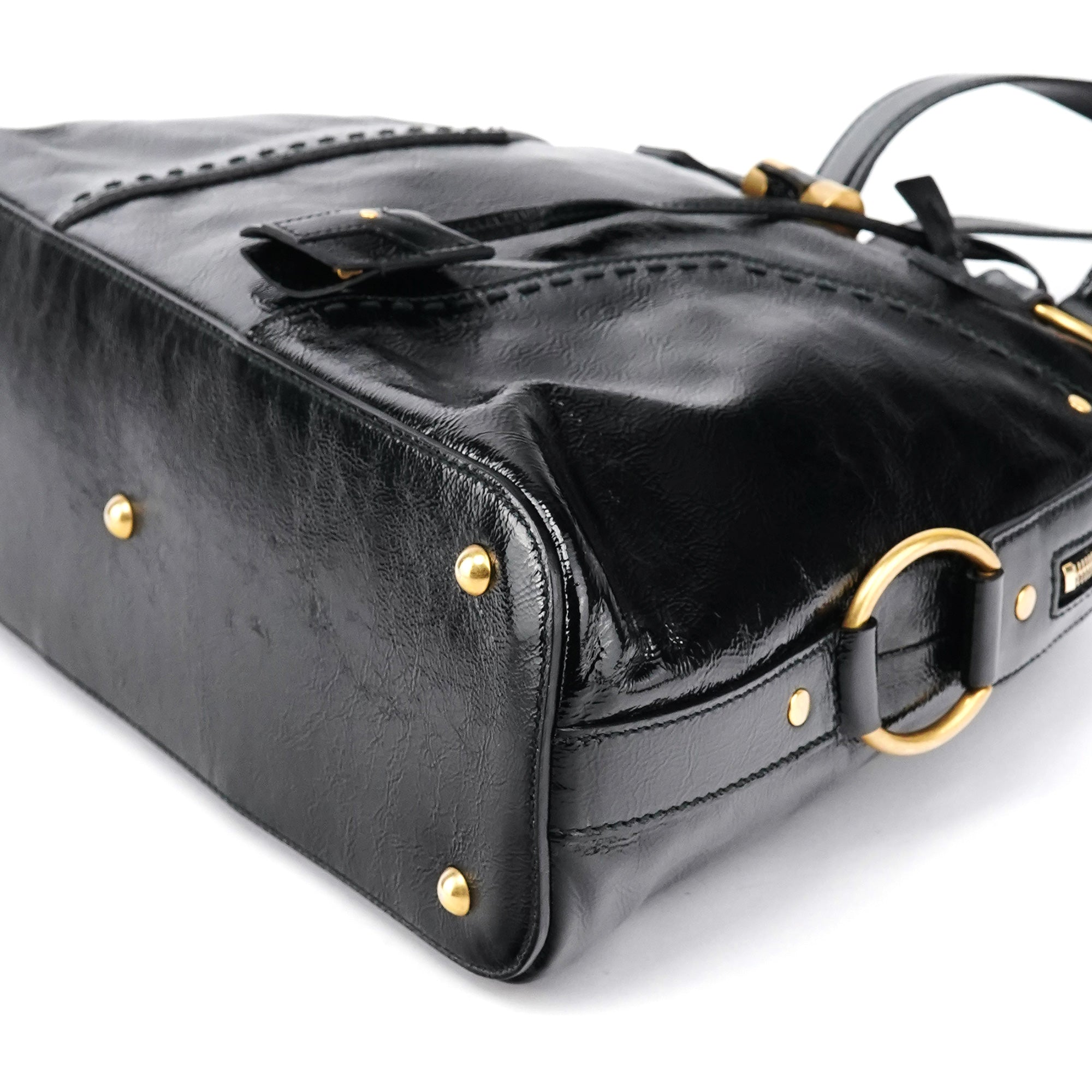 Black Patent Leather Muse Tote Bag