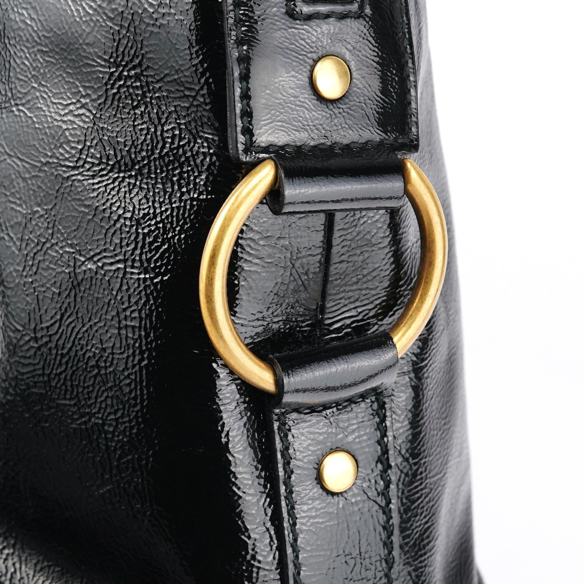 Black Patent Leather Muse Tote Bag