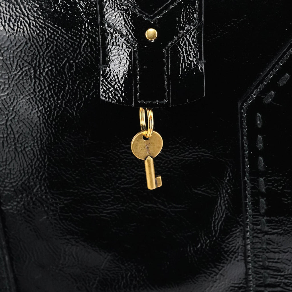 Black Patent Leather Muse Tote Bag