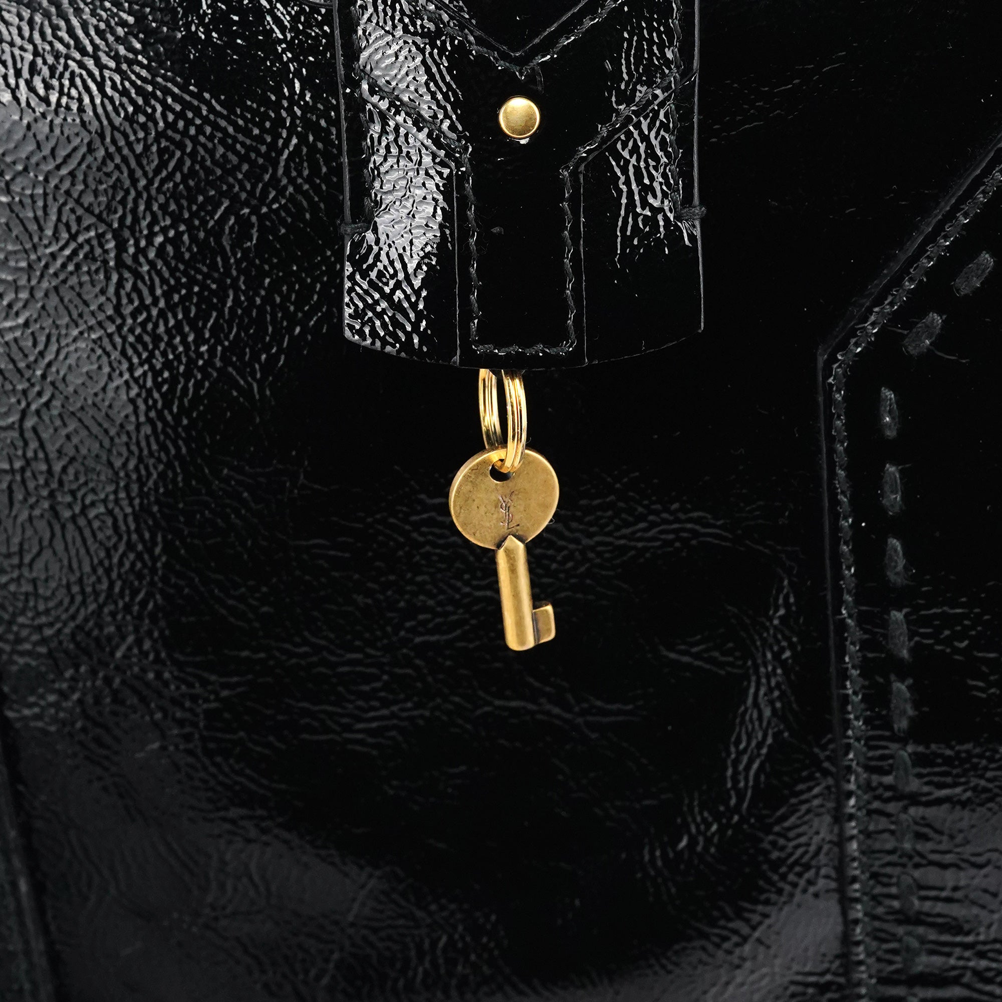 Black Patent Leather Muse Tote Bag