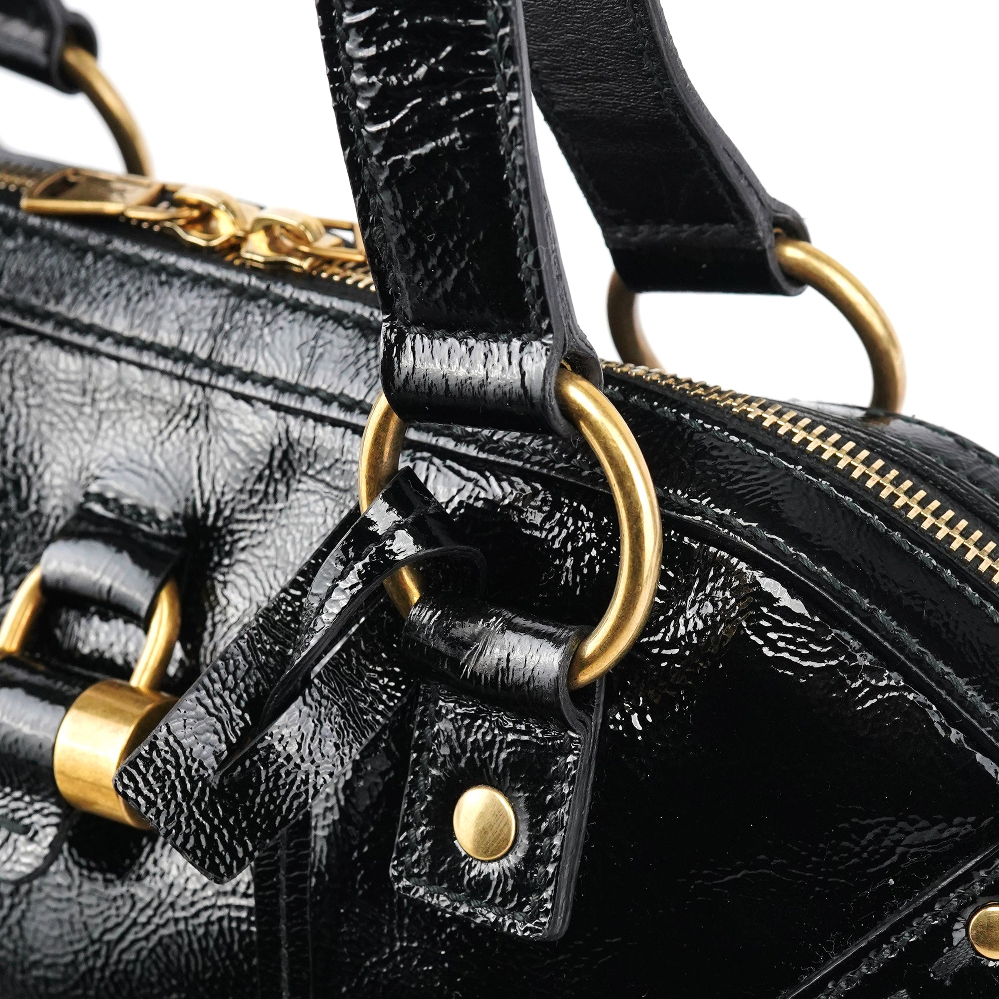 Black Patent Leather Muse Tote Bag