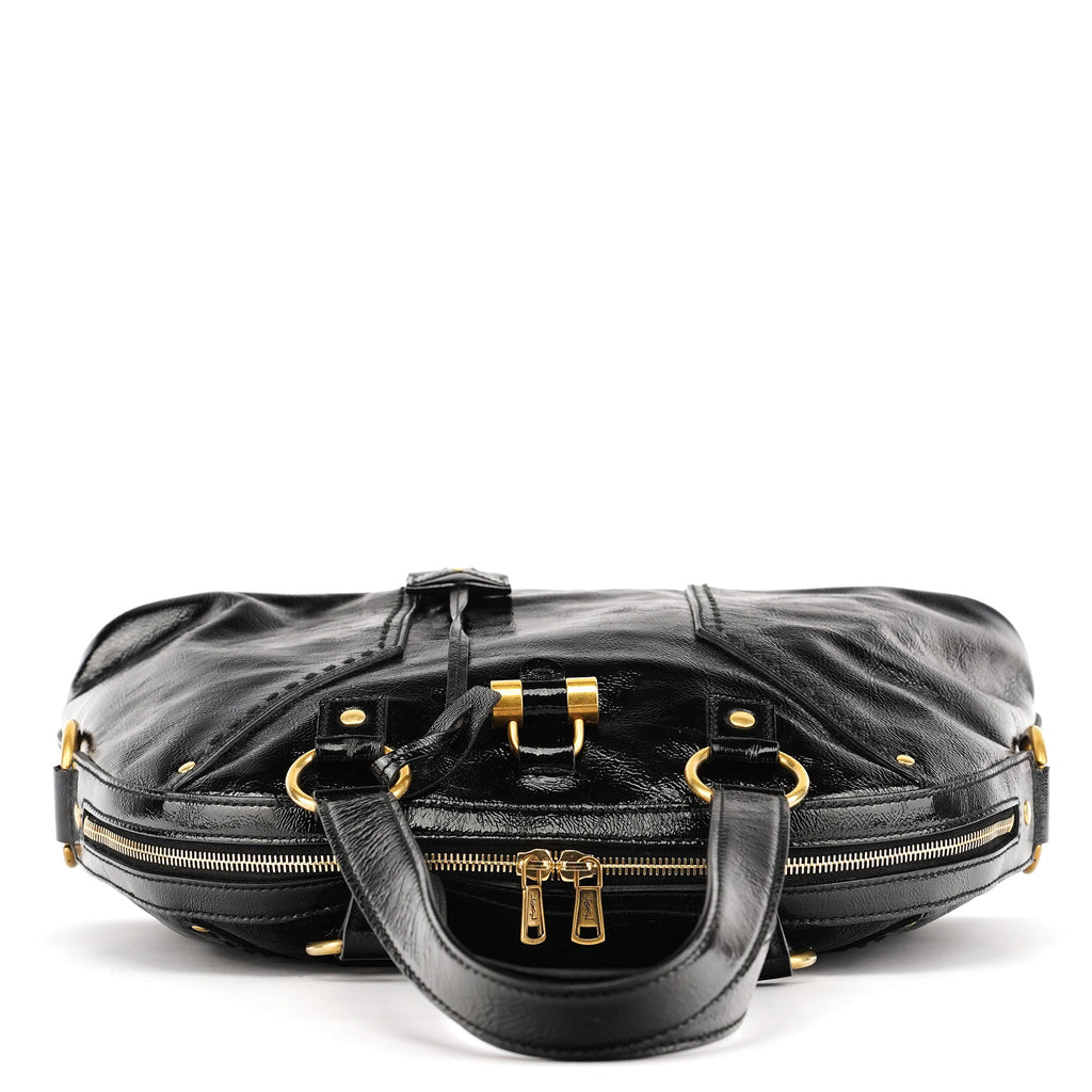 Black Patent Leather Muse Tote Bag