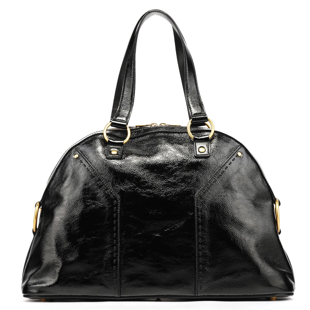 Black Patent Leather Muse Tote Bag