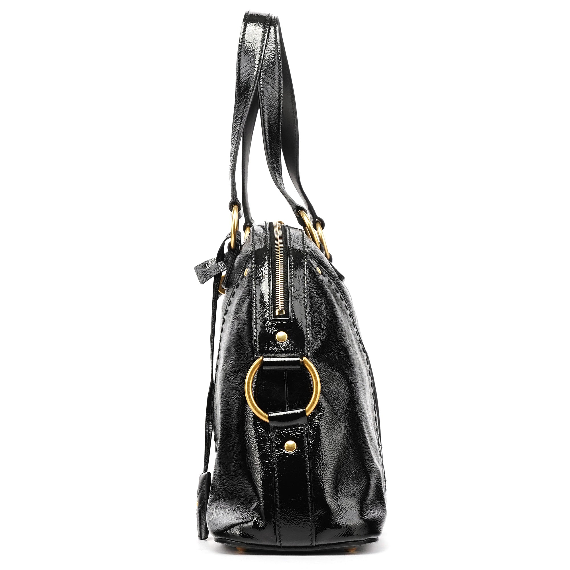 Black Patent Leather Muse Tote Bag