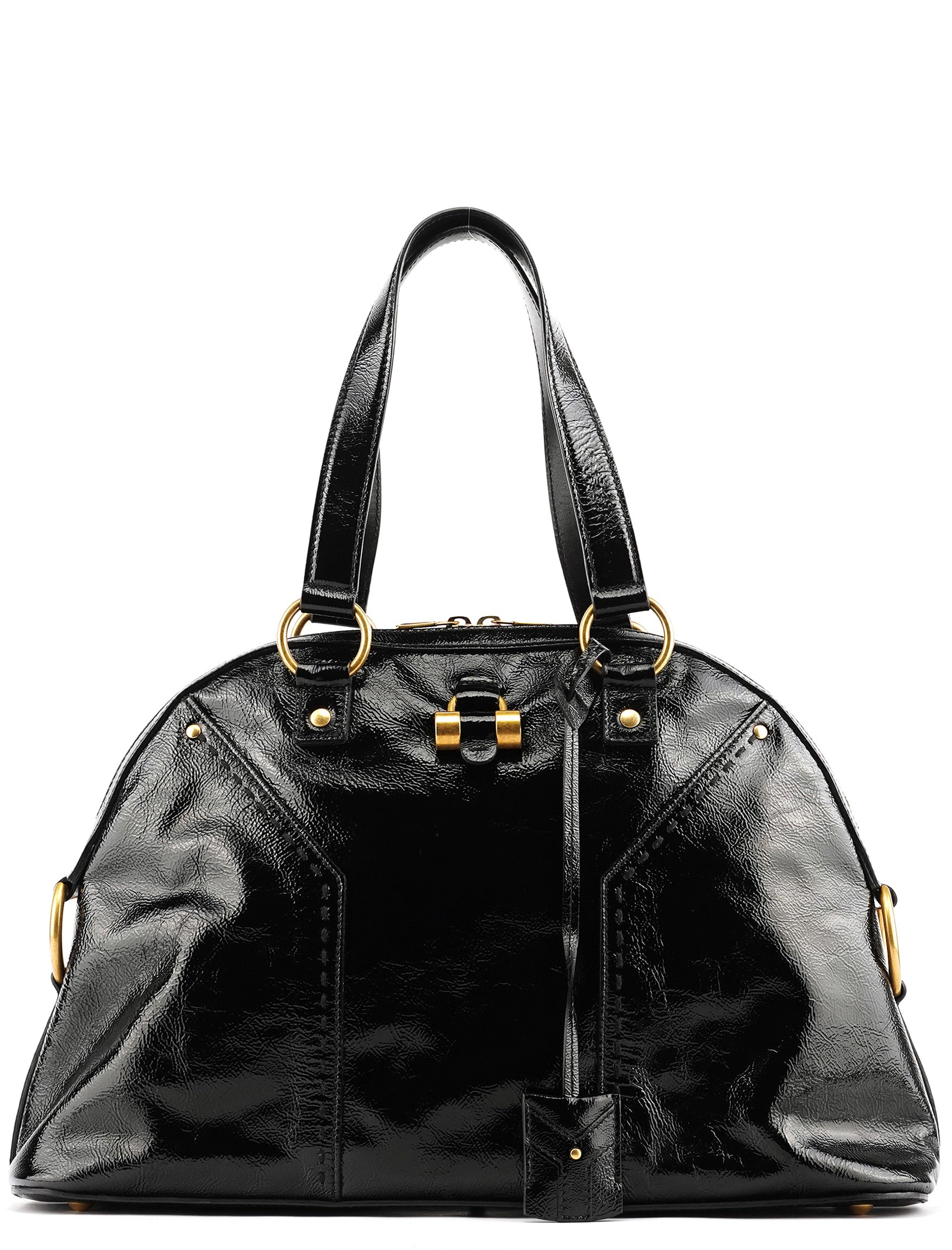 Black Patent Leather Muse Tote Bag