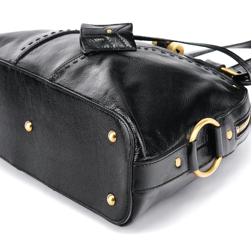 Black Patent Leather Muse Tote Bag
