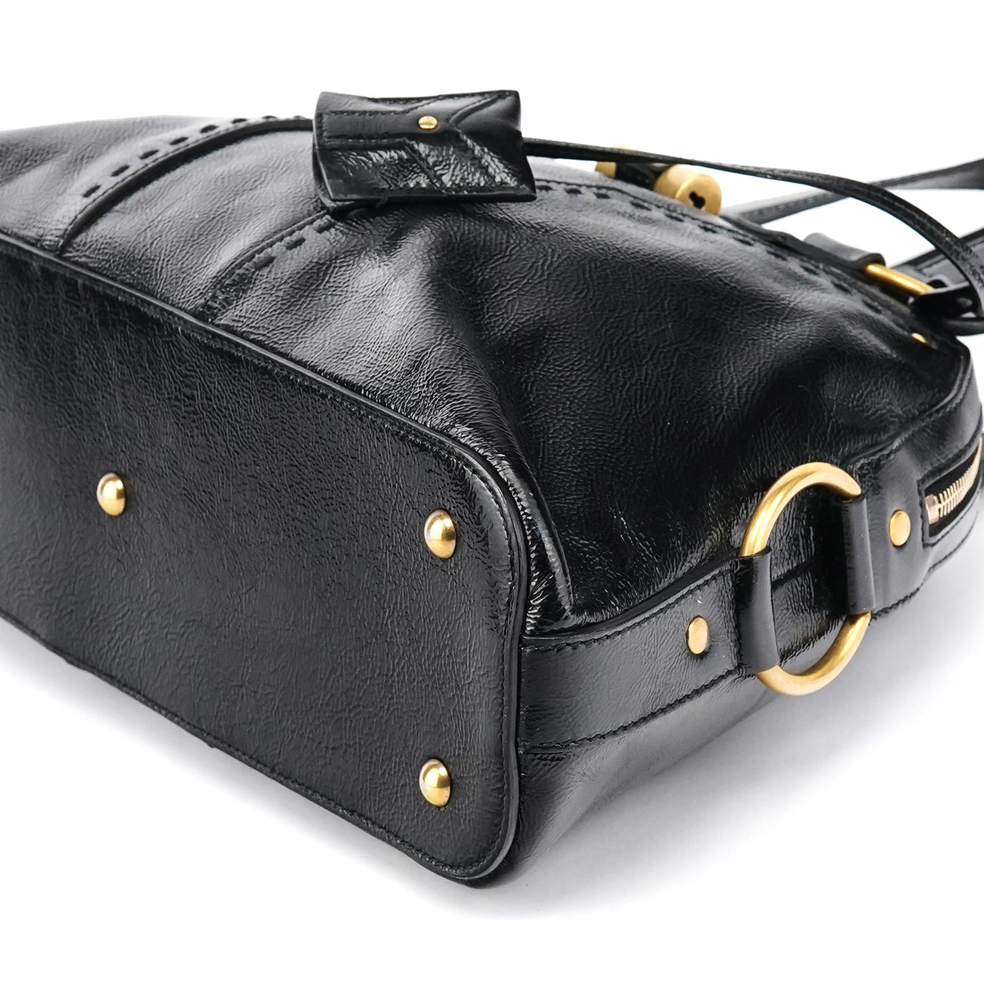Black Patent Leather Muse Tote Bag