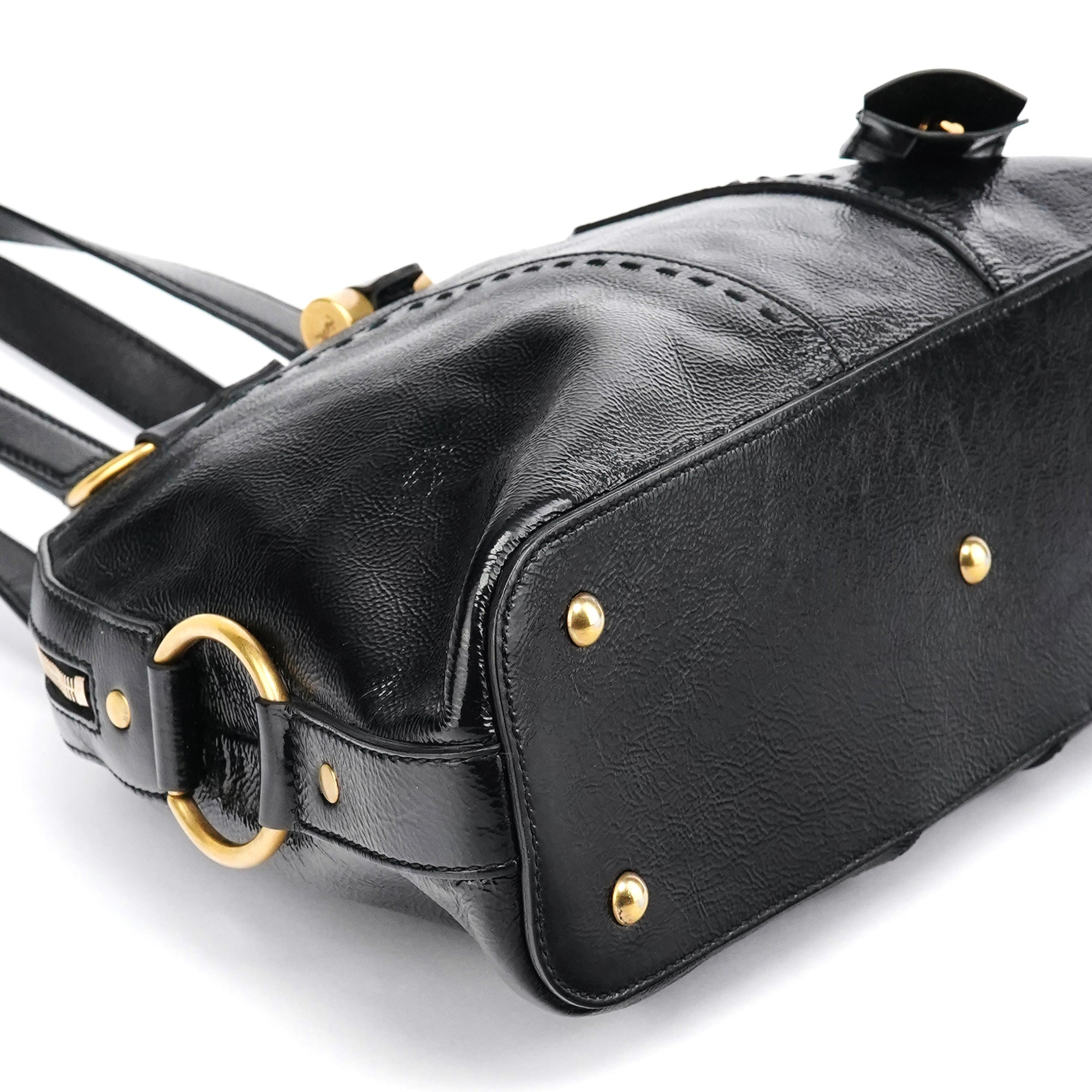 Black Patent Leather Muse Tote Bag