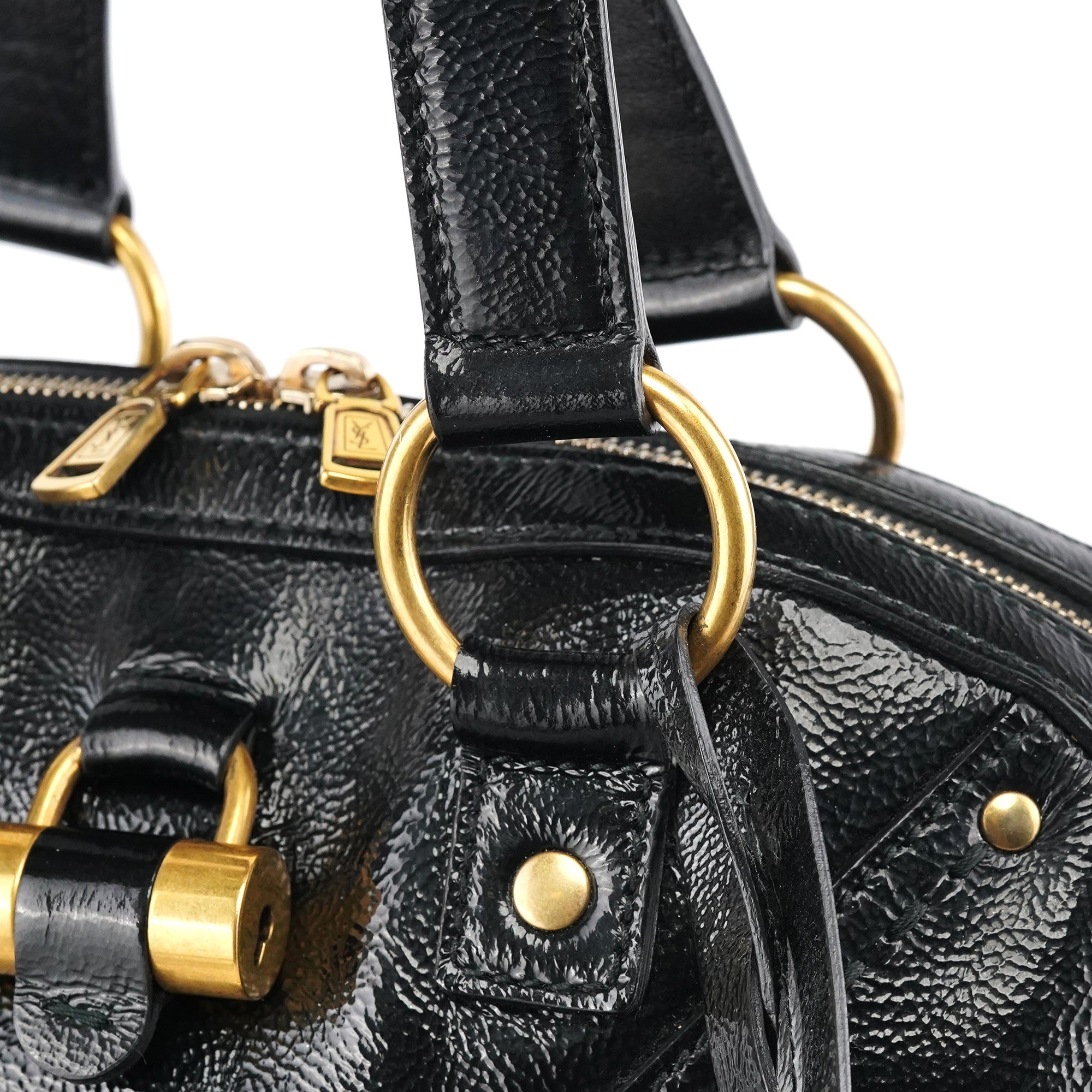 Black Patent Leather Muse Tote Bag