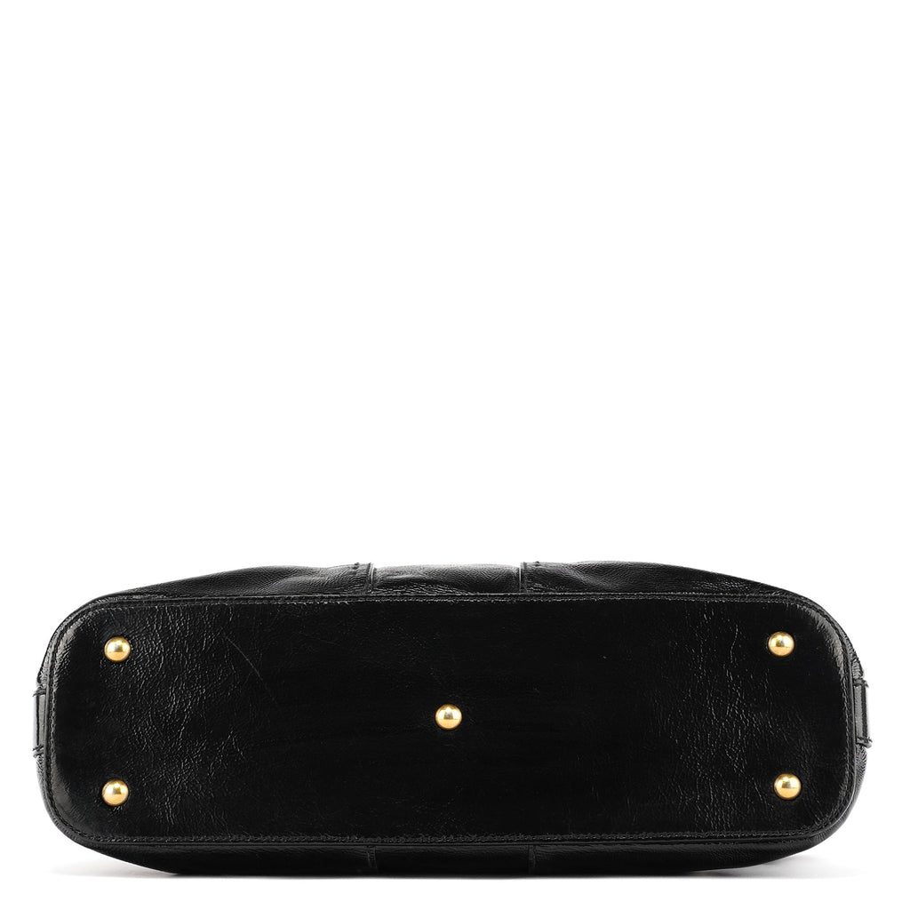 Black Patent Leather Muse Tote Bag