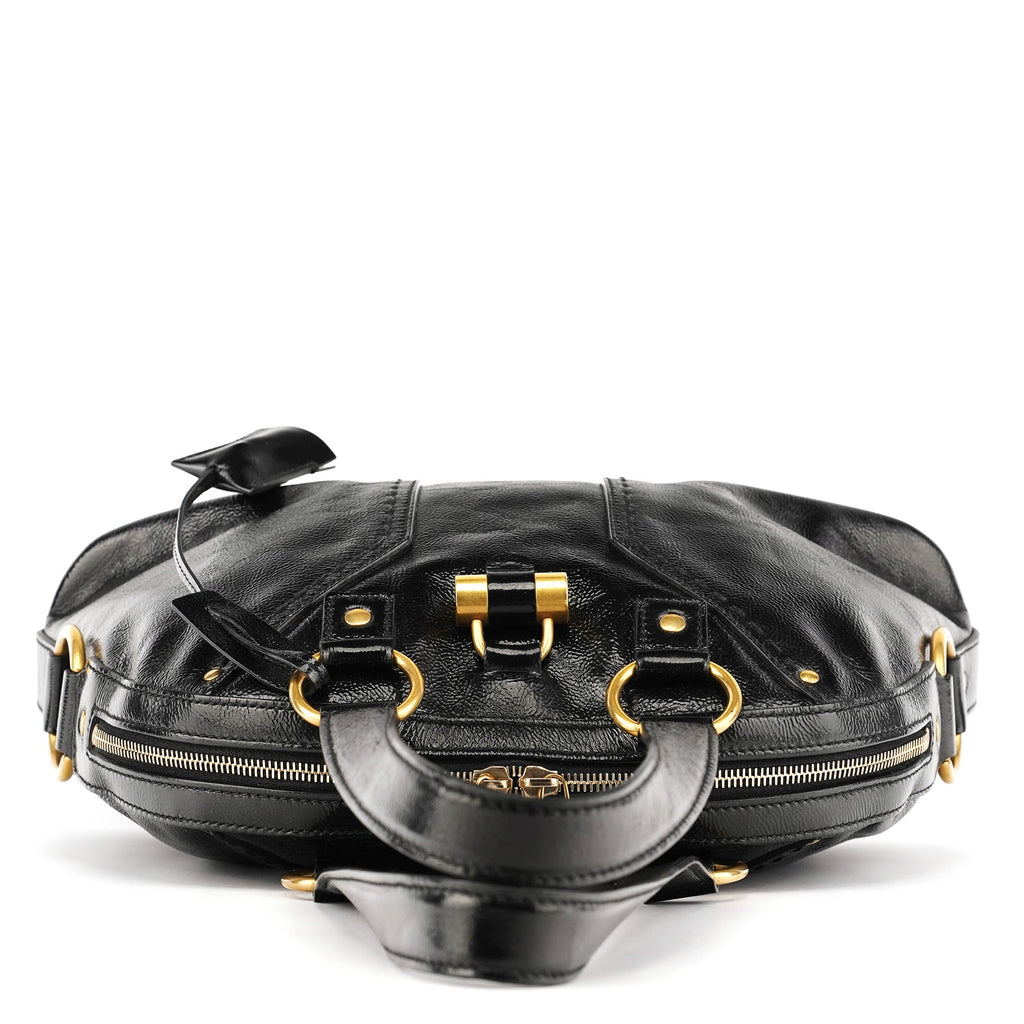 Black Patent Leather Muse Tote Bag