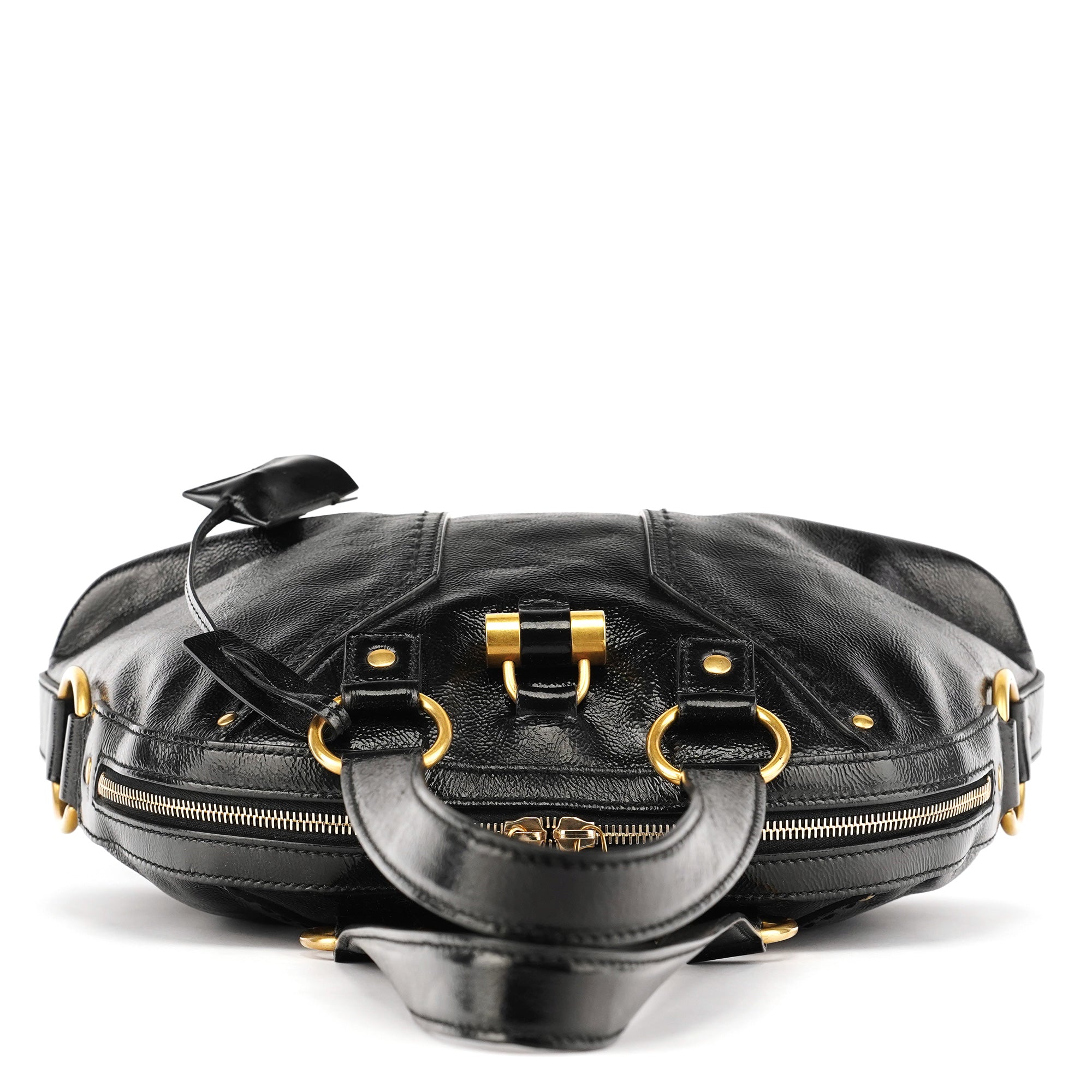 Black Patent Leather Muse Tote Bag