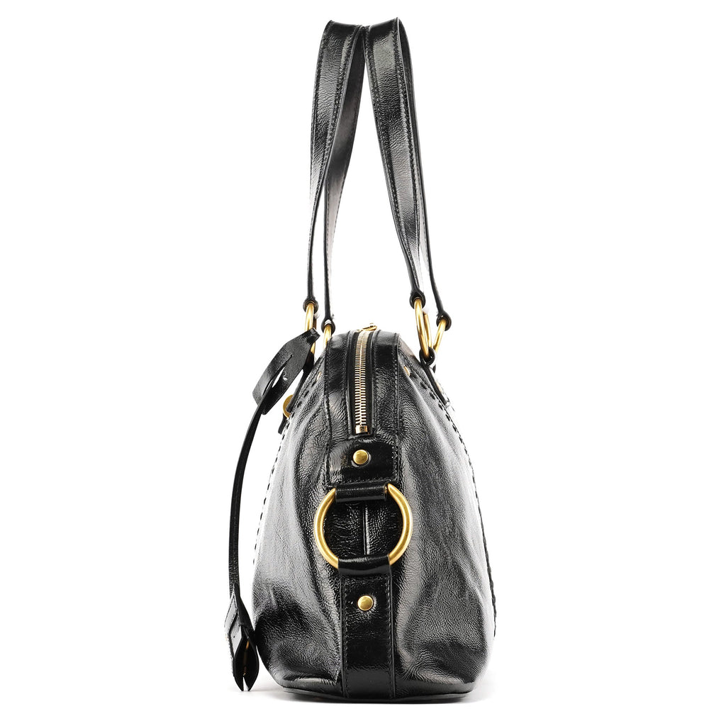 Black Patent Leather Muse Tote Bag