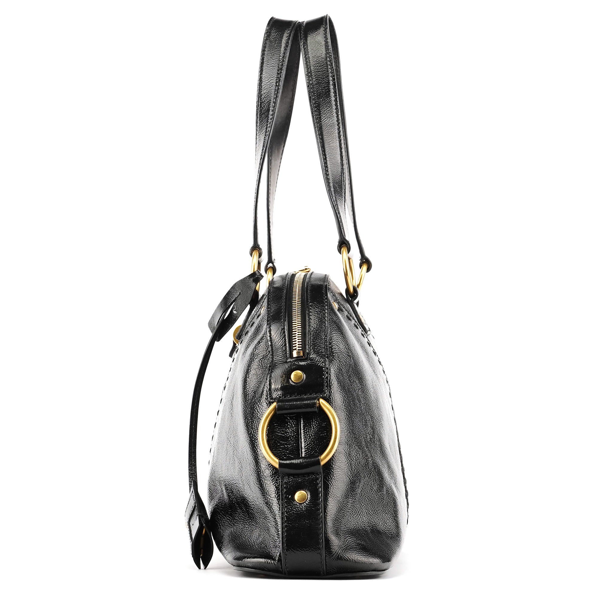 Black Patent Leather Muse Tote Bag
