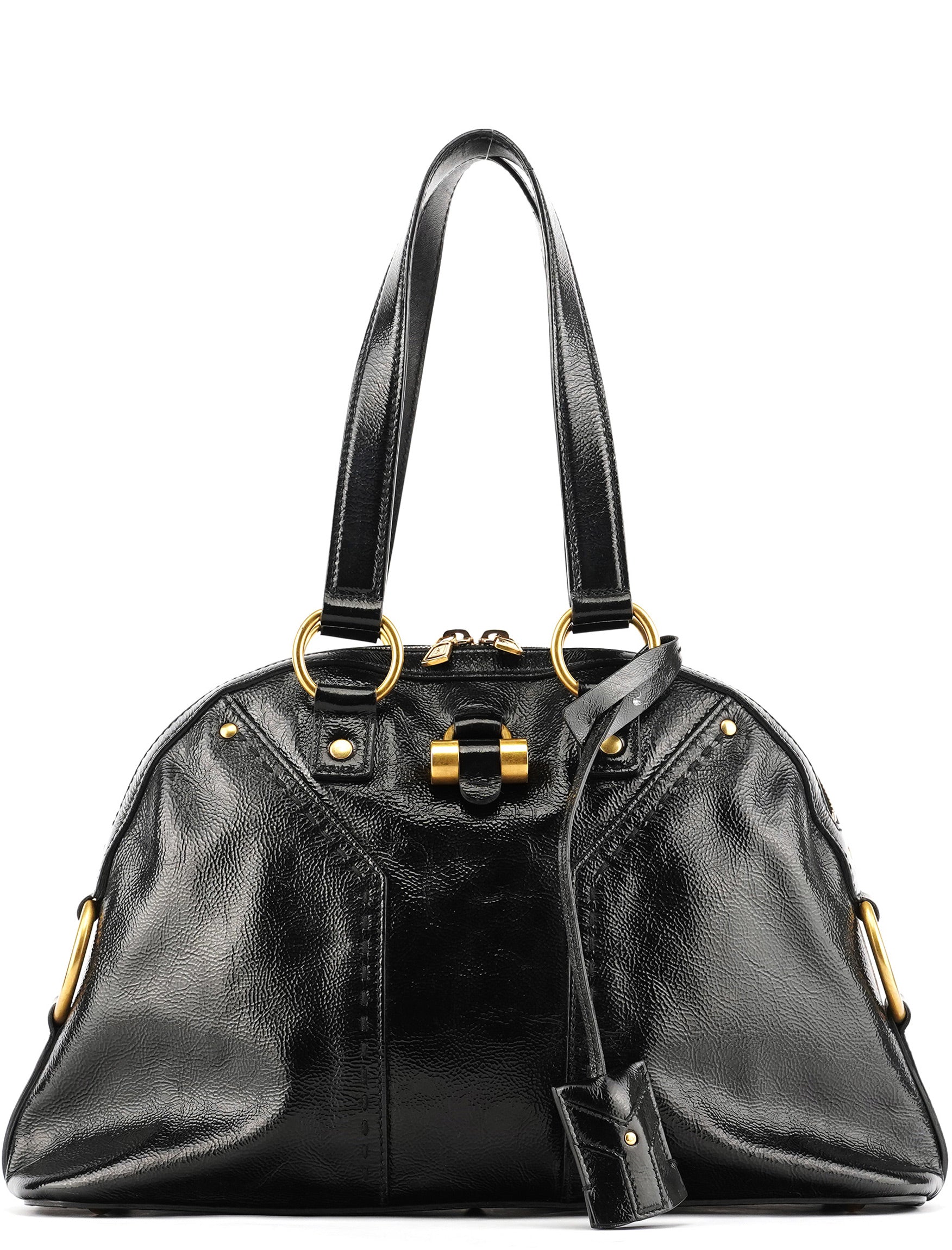 Black Patent Leather Muse Tote Bag