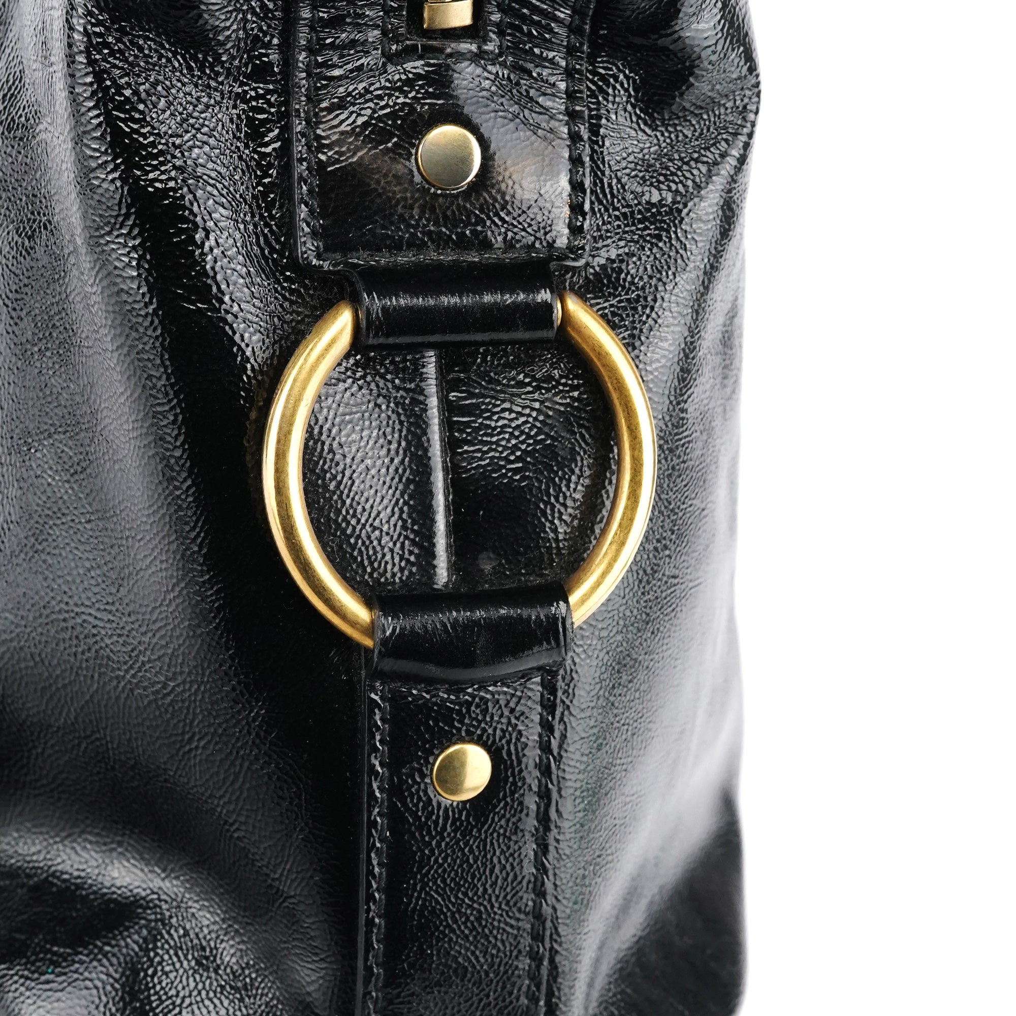 Black Patent Leather Muse Tote Bag