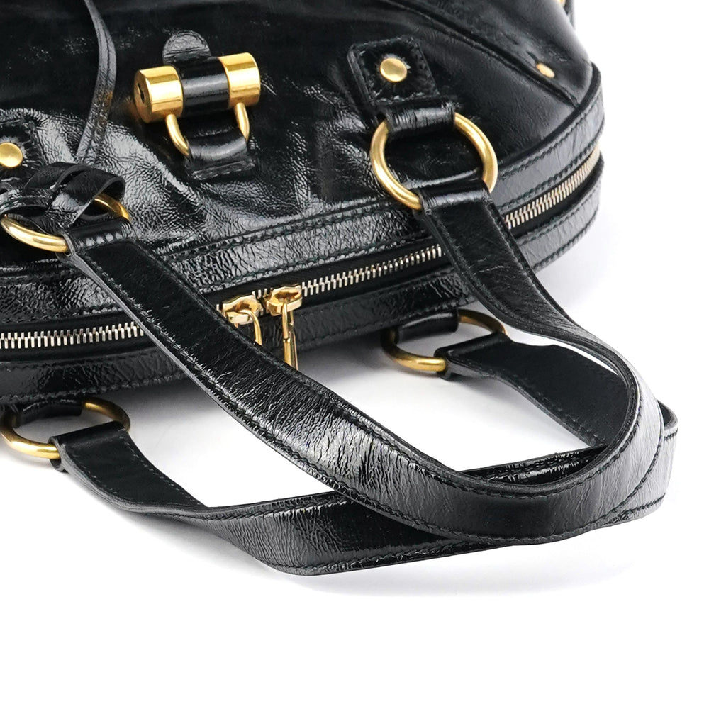 Black Patent Leather Muse Tote Bag