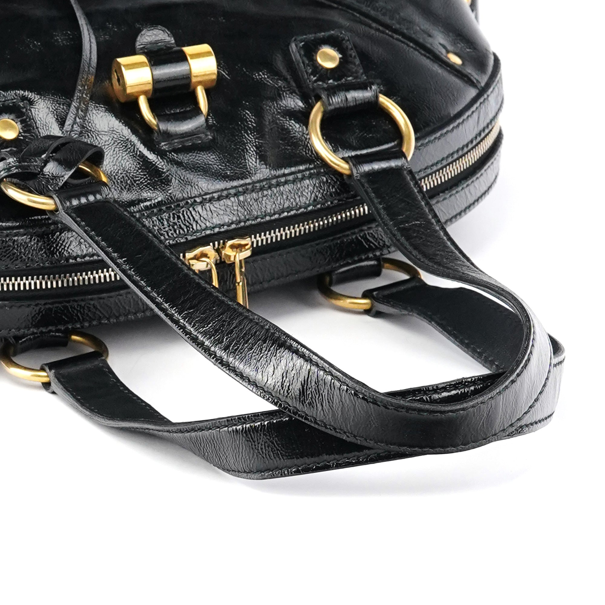 Black Patent Leather Muse Tote Bag