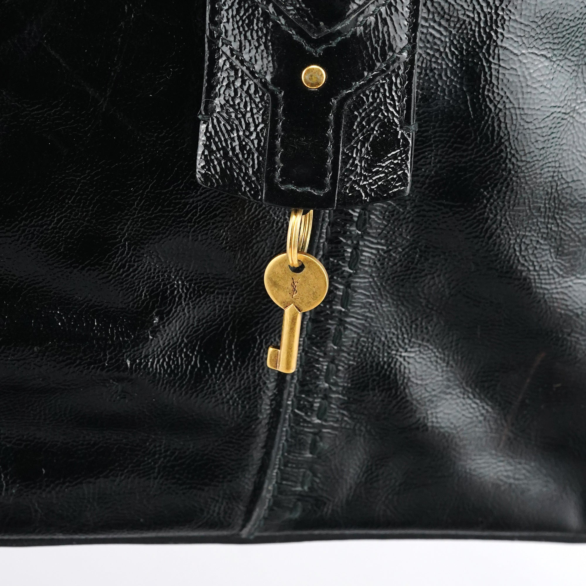 Black Patent Leather Muse Tote Bag