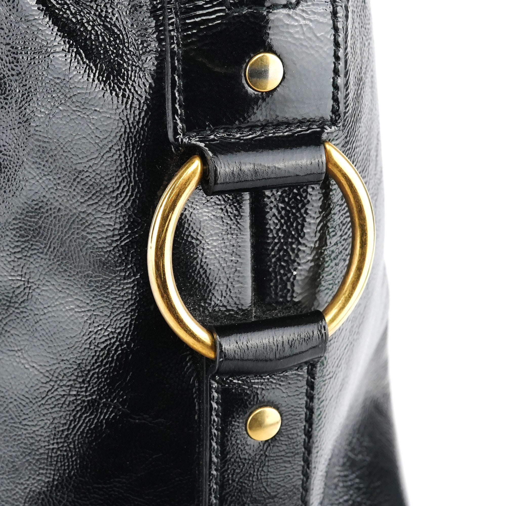 Black Patent Leather Muse Tote Bag