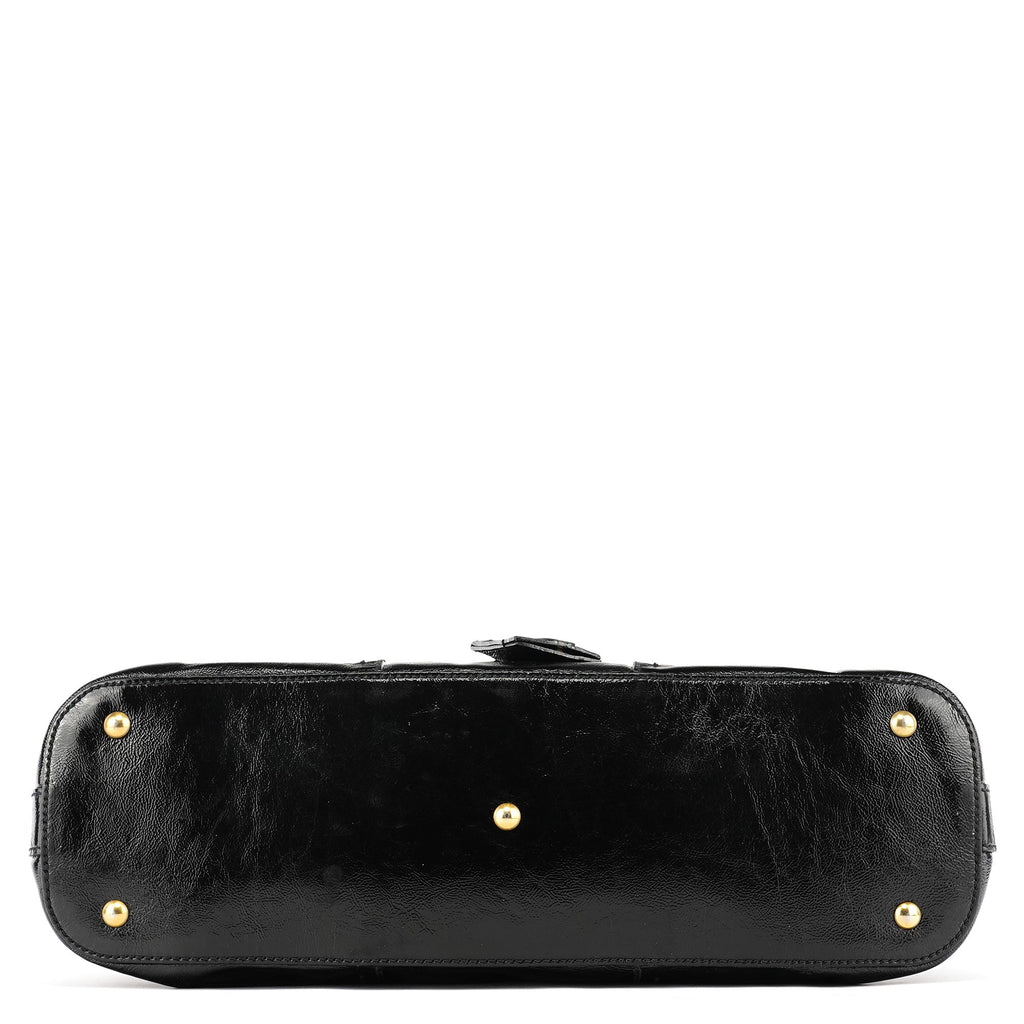 Black Patent Leather Muse Tote Bag