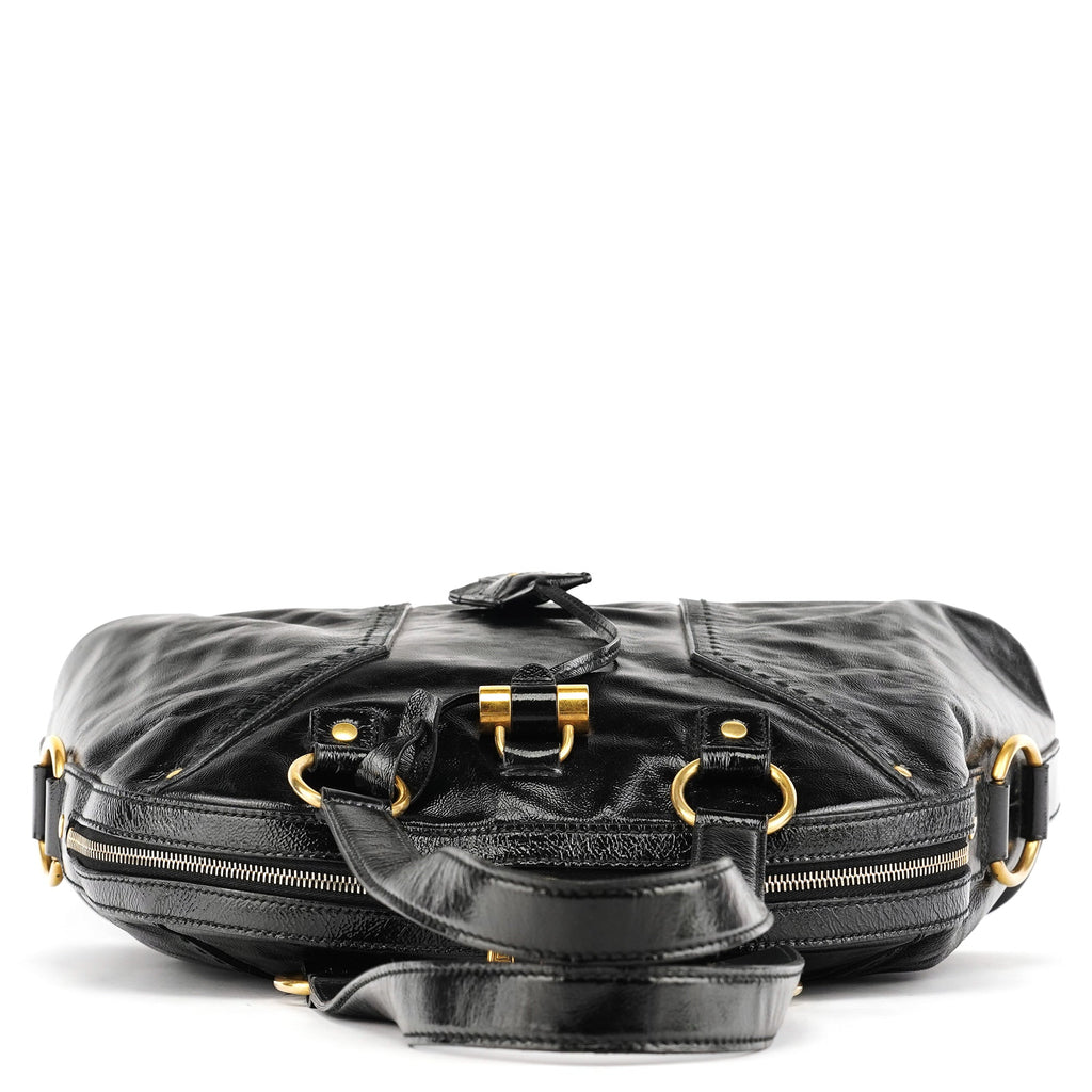 Black Patent Leather Muse Tote Bag