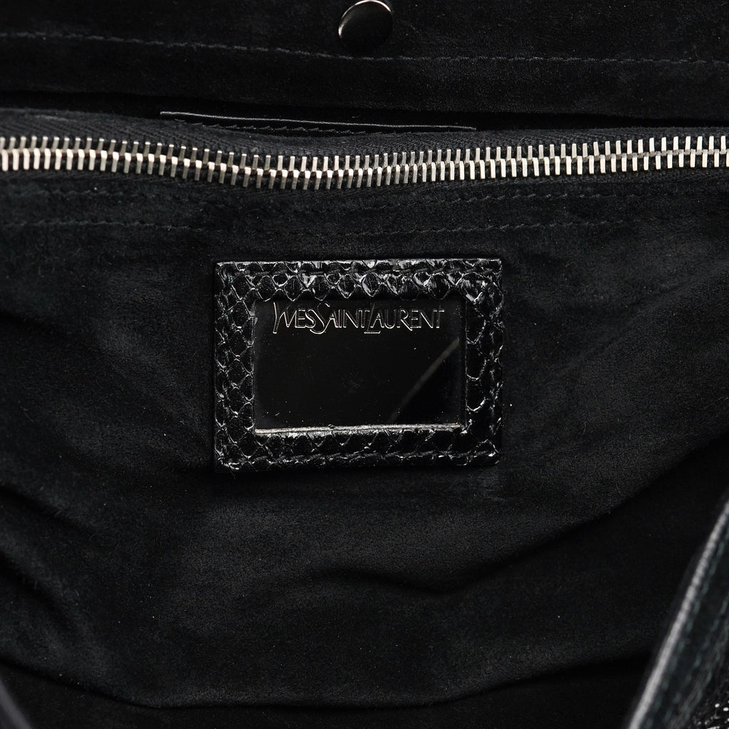 Black Patent Leather Python Muse Bag