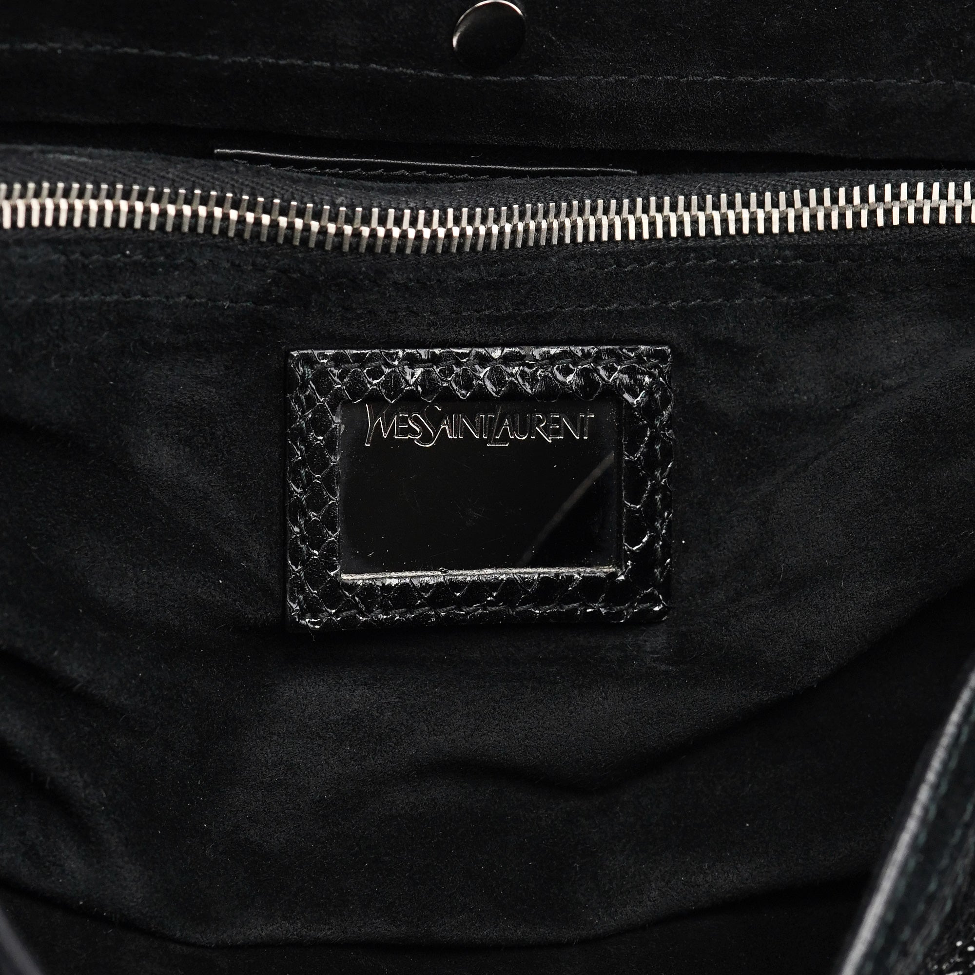 Black Patent Leather Python Muse Bag