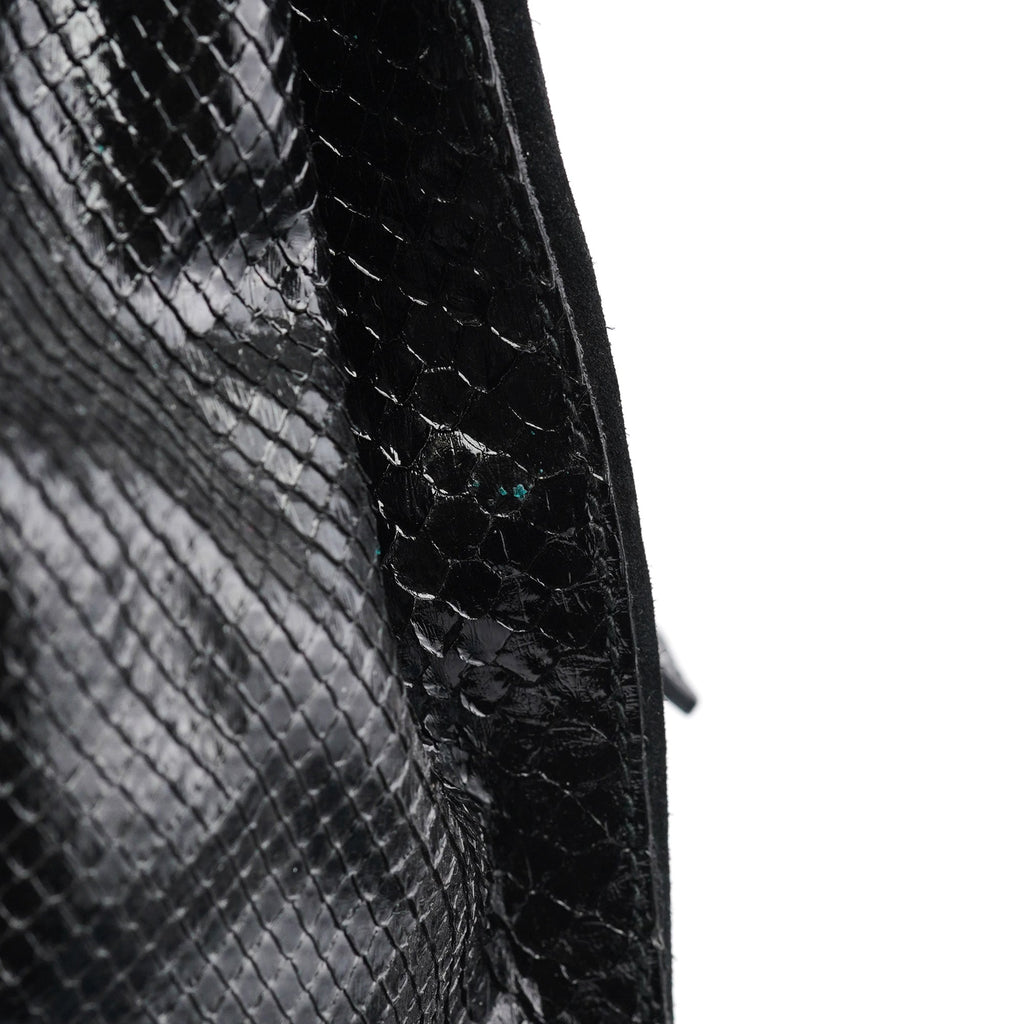 Black Patent Leather Python Muse Bag