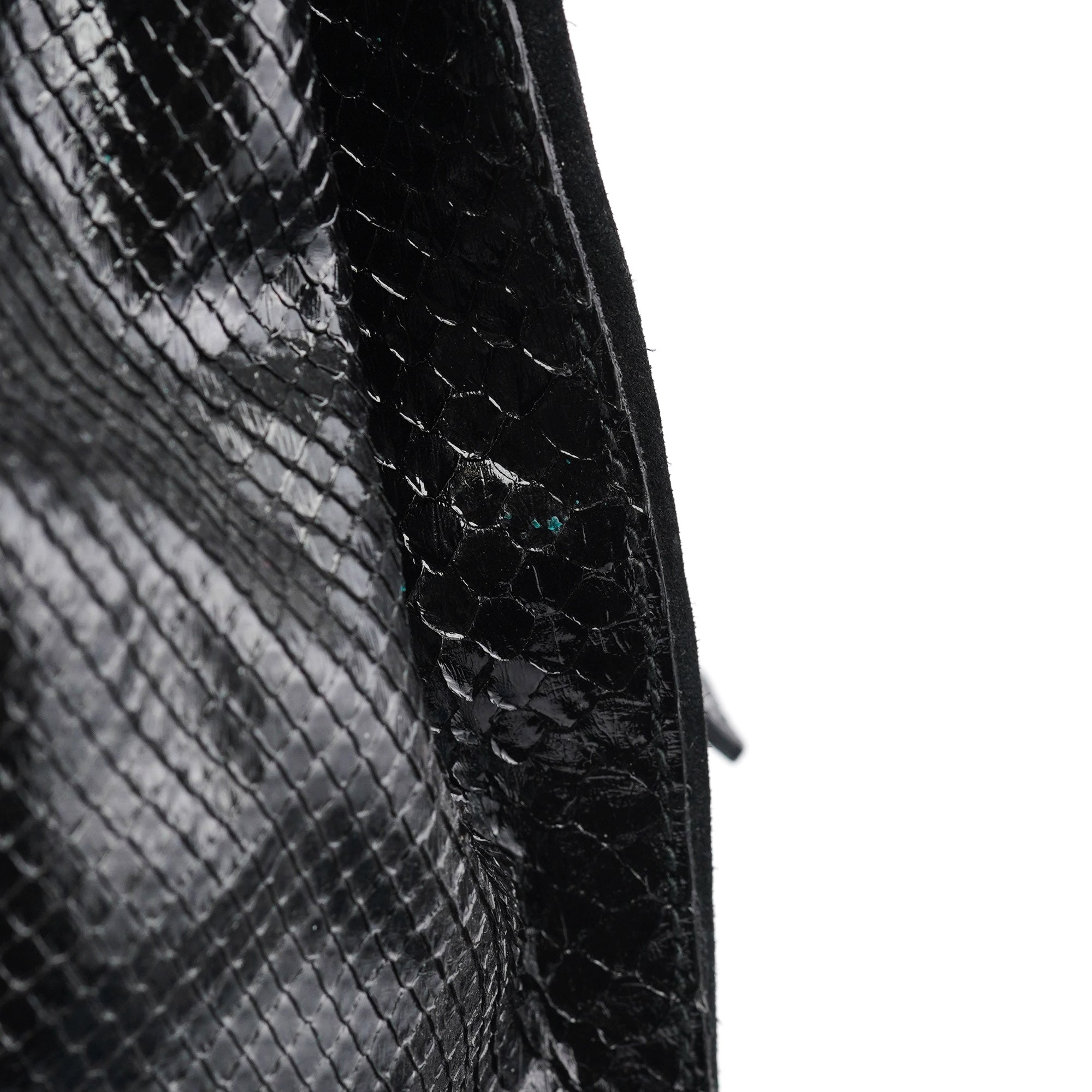 Black Patent Leather Python Muse Bag