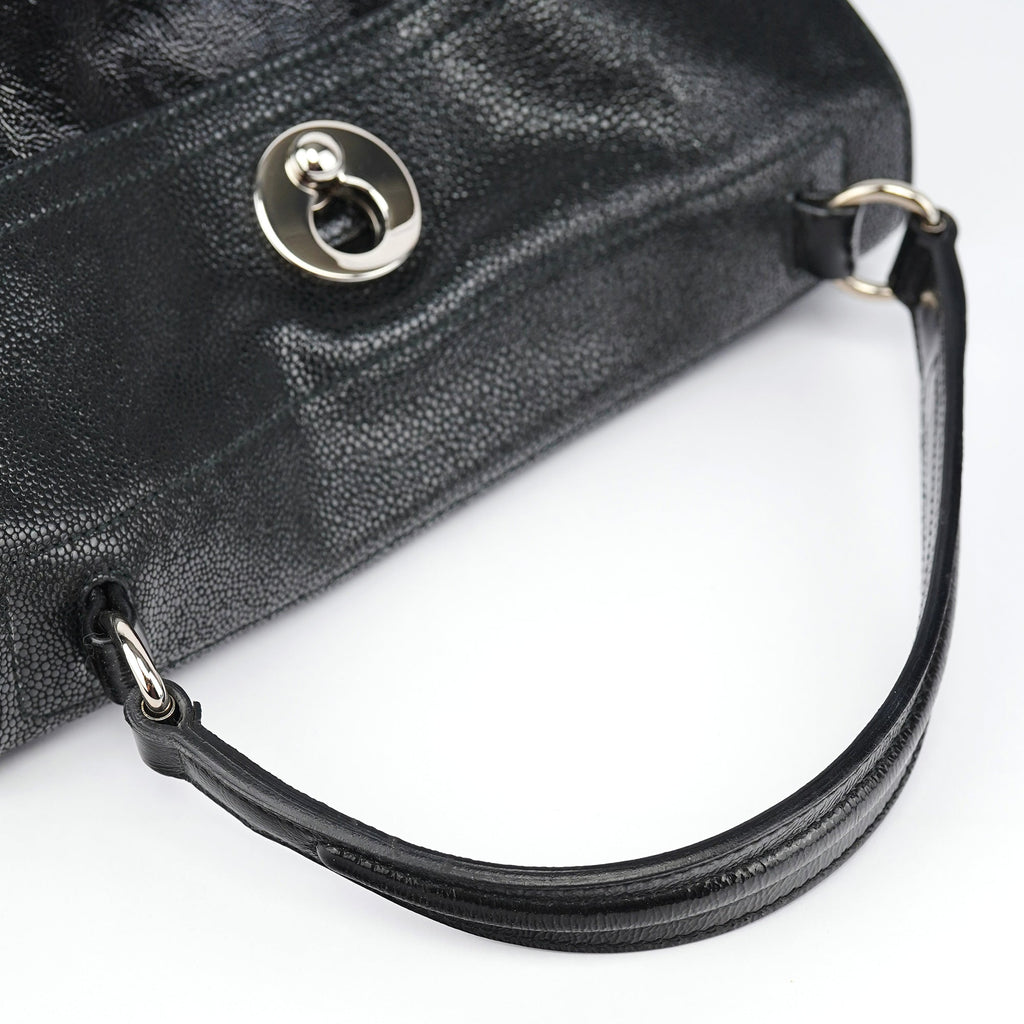 Black Patent Leather Python Muse Bag