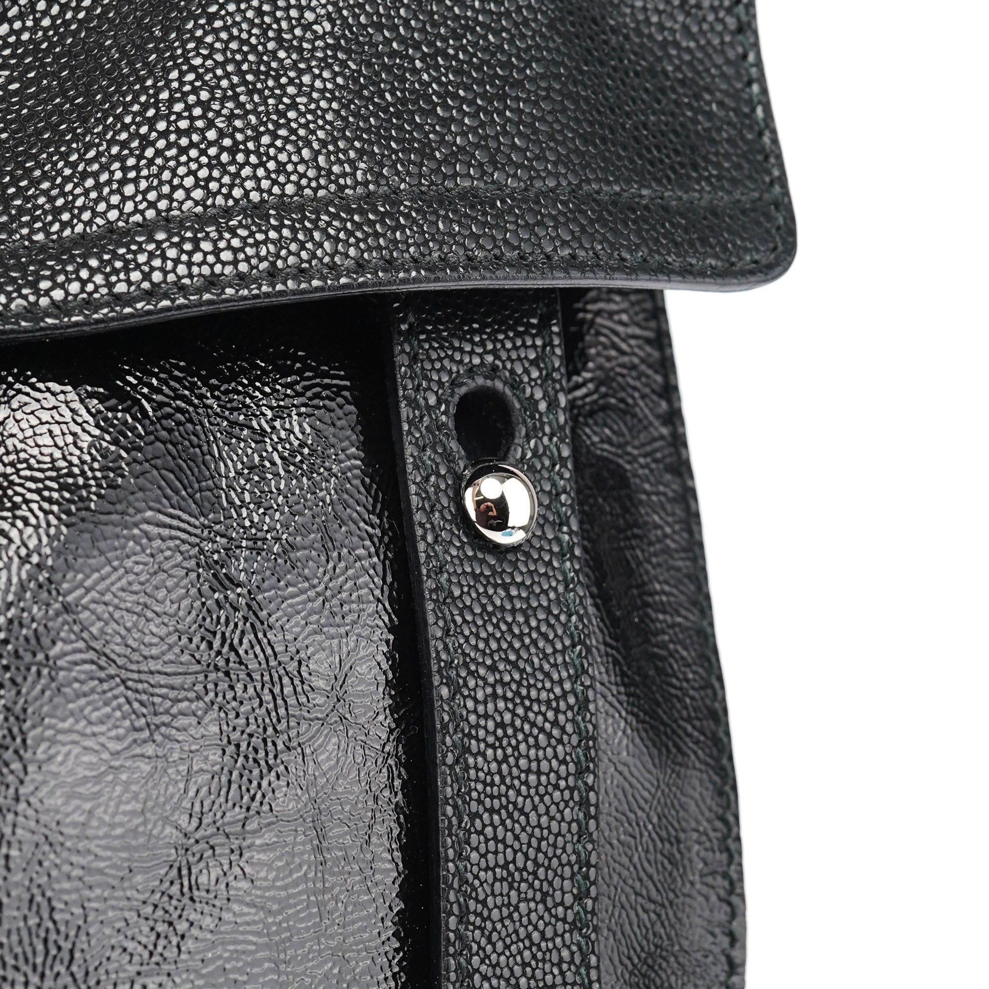 Black Patent Leather Python Muse Bag