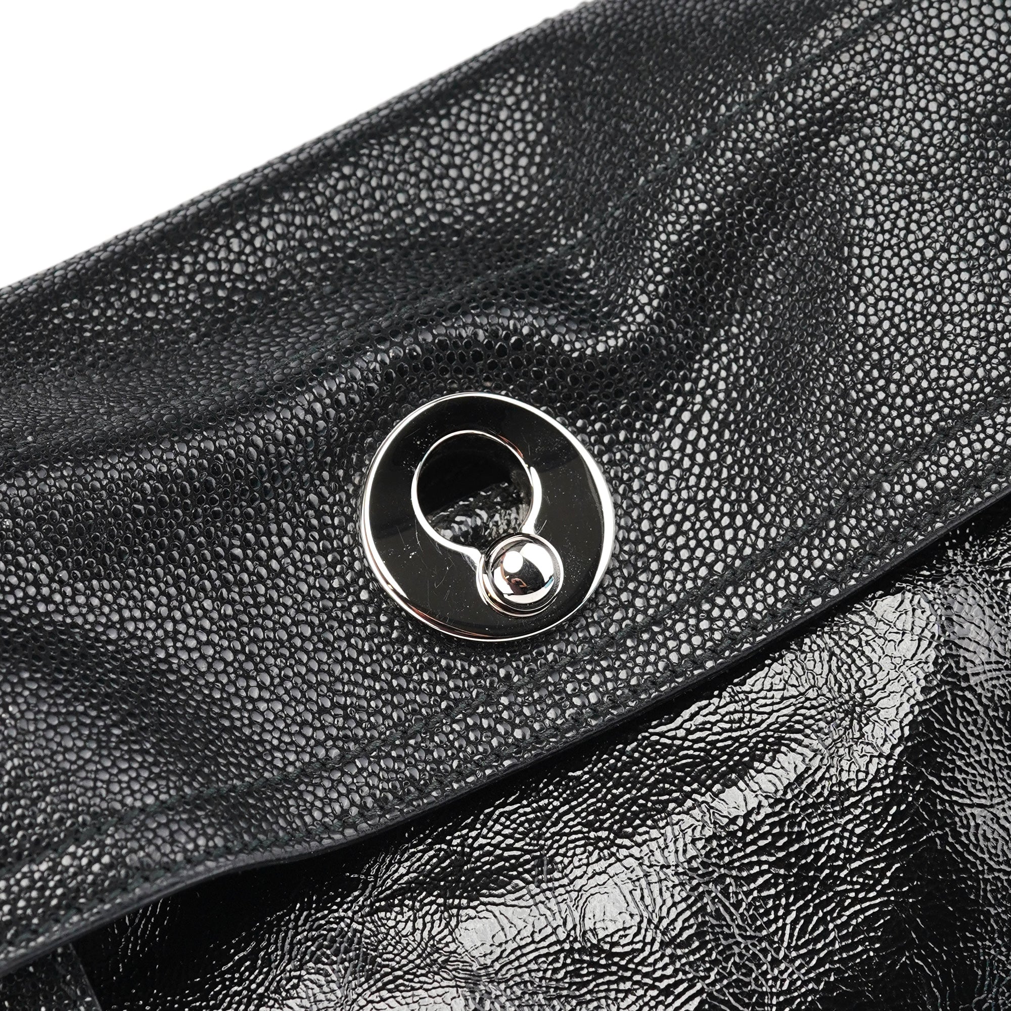 Black Patent Leather Python Muse Bag