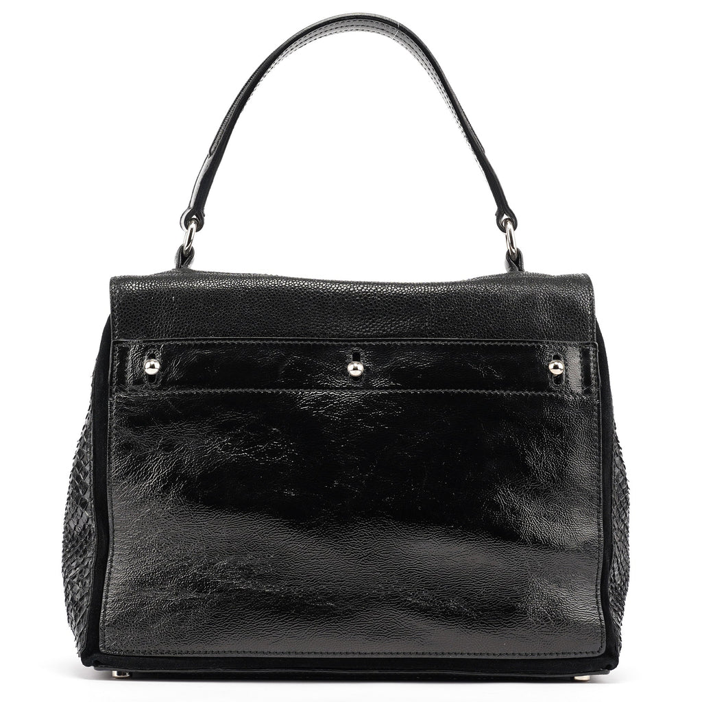 Black Patent Leather Python Muse Bag