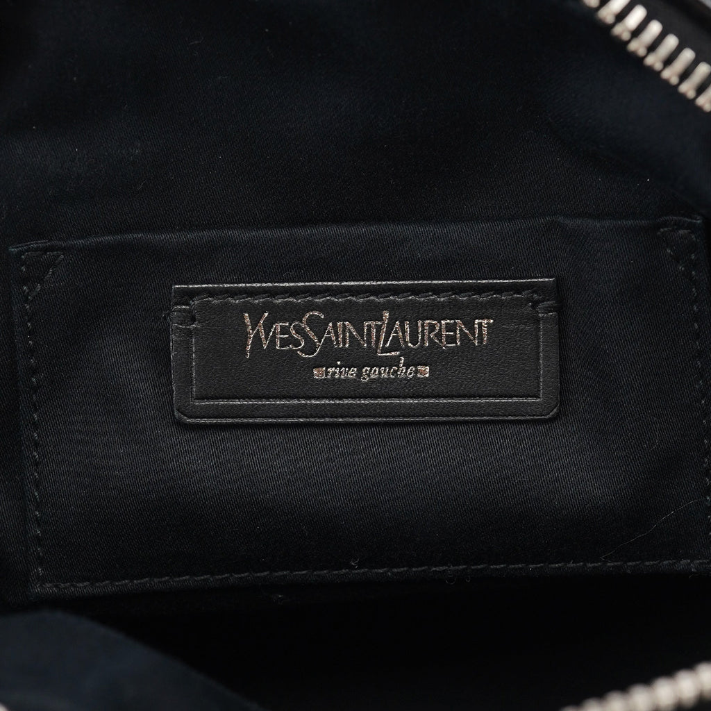 Black Patent Leather Y-Bow Tote Bag