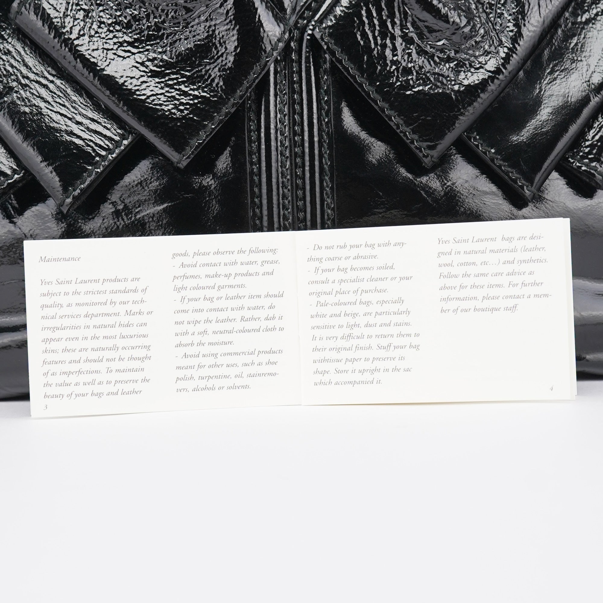 Black Patent Leather Y-Bow Tote Bag