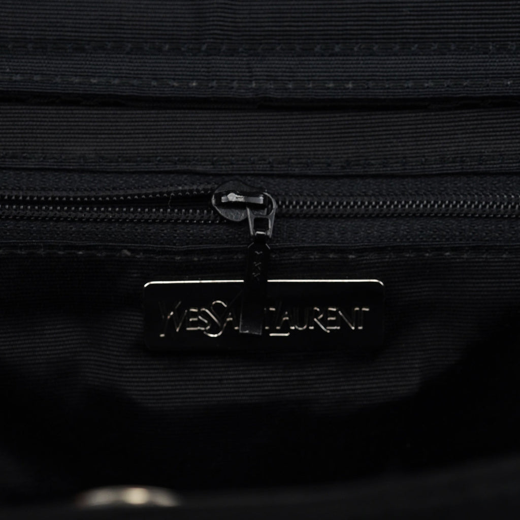 Black Satin YSL Tote Bag