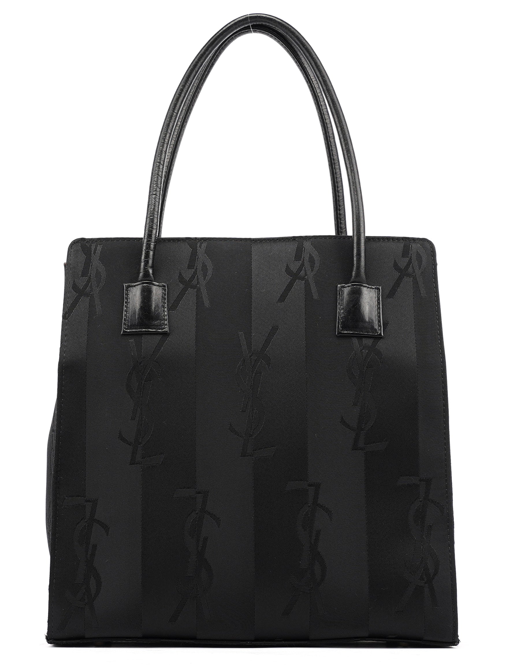 Black Satin YSL Tote Bag