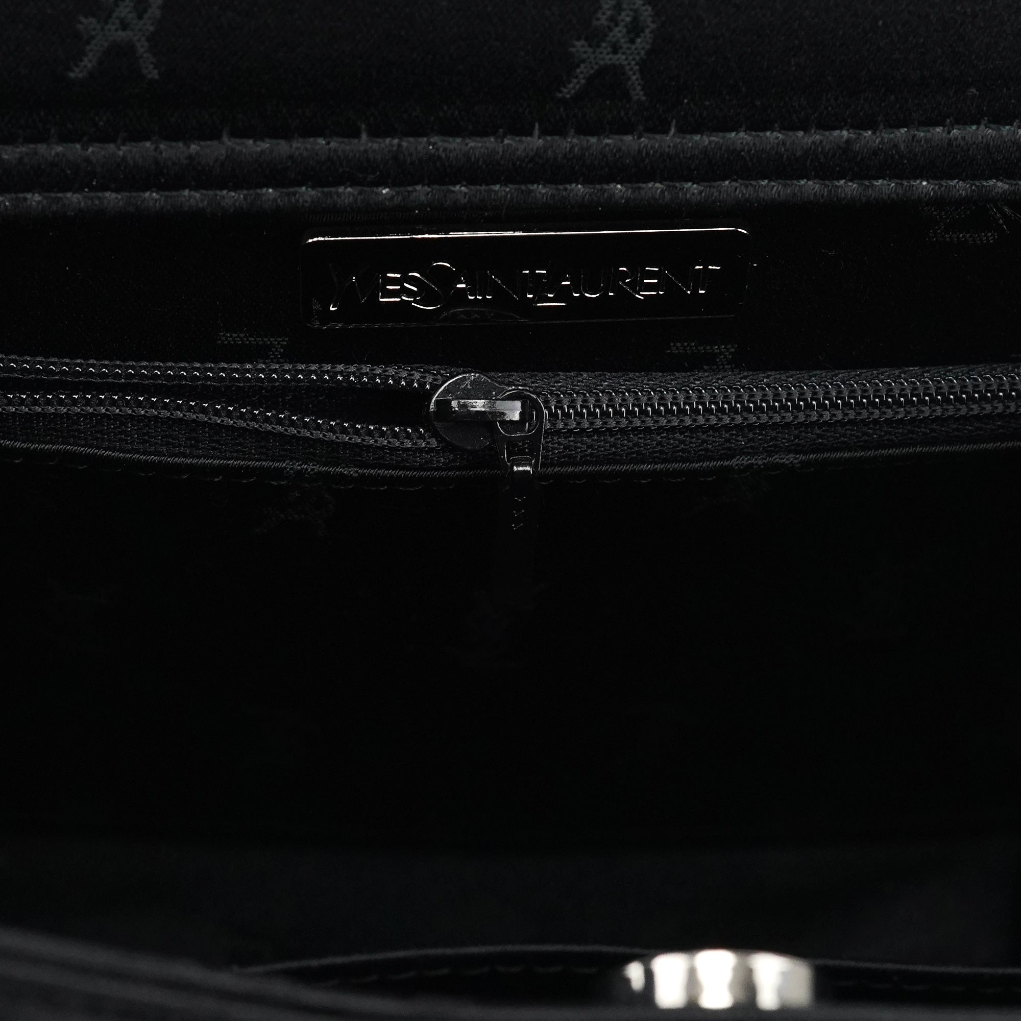 Black YSL Satin Tote Bag