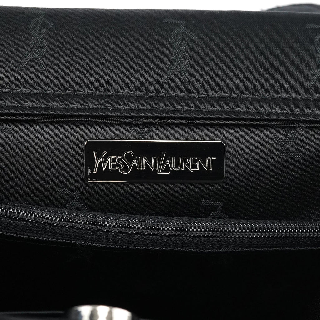 Black YSL Satin Tote Bag