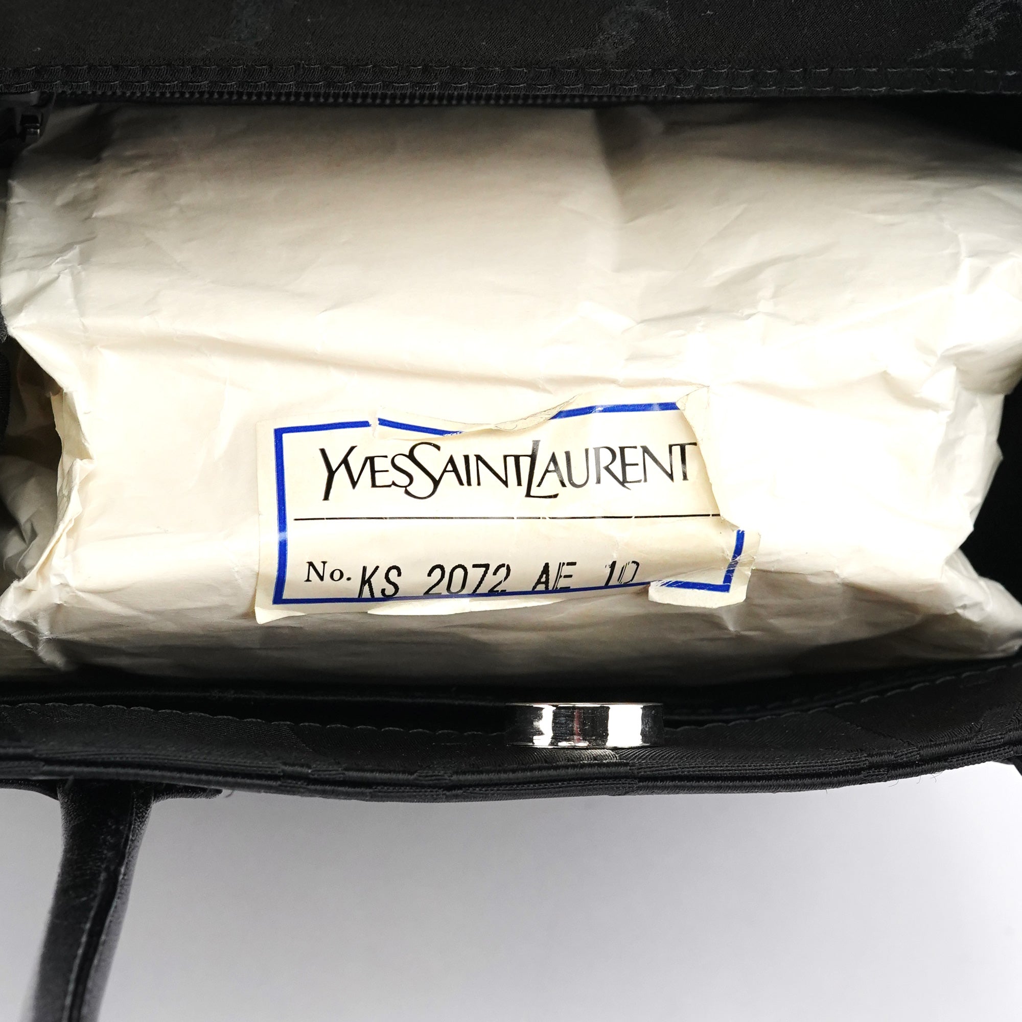 Black YSL Satin Tote Bag