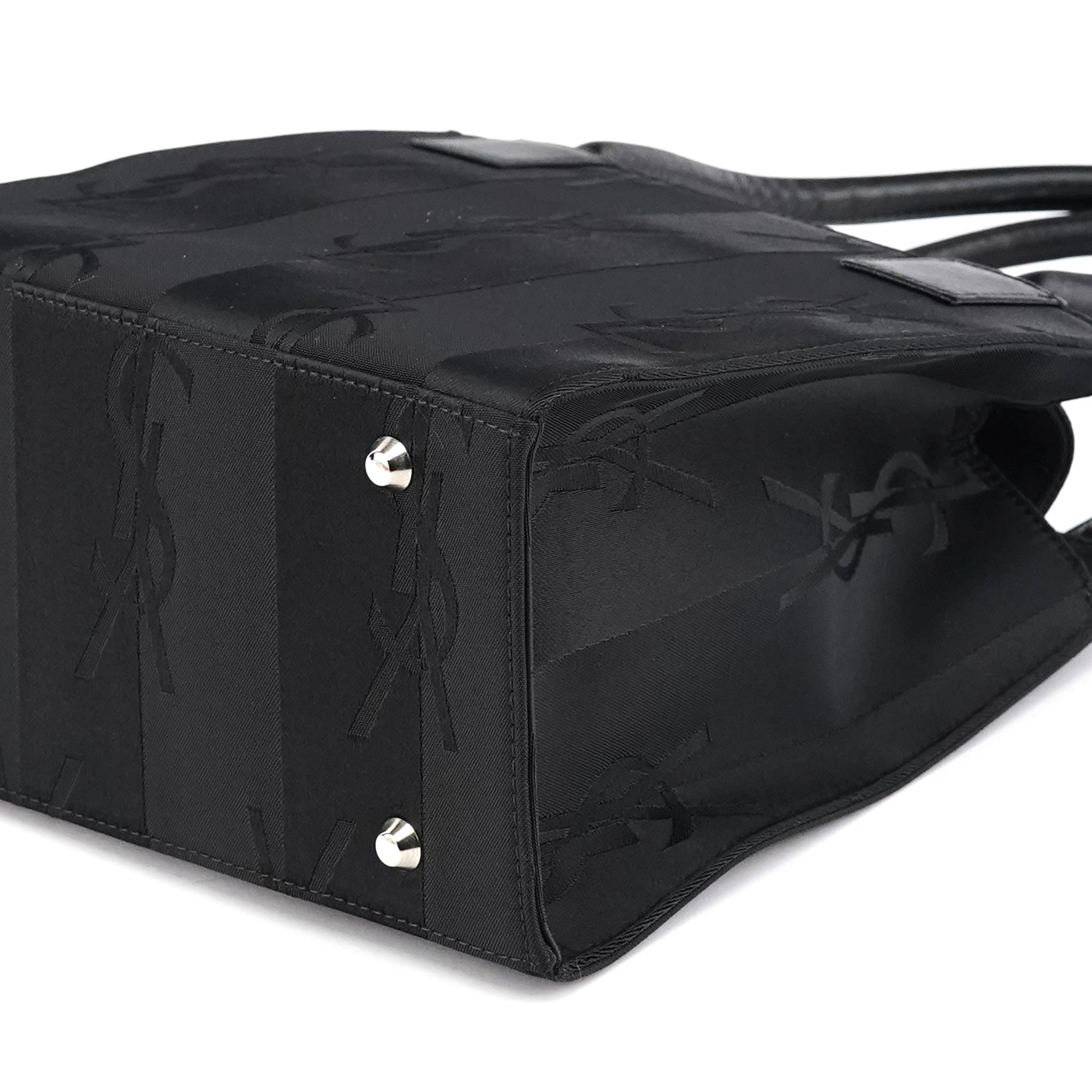 Black YSL Satin Tote Bag