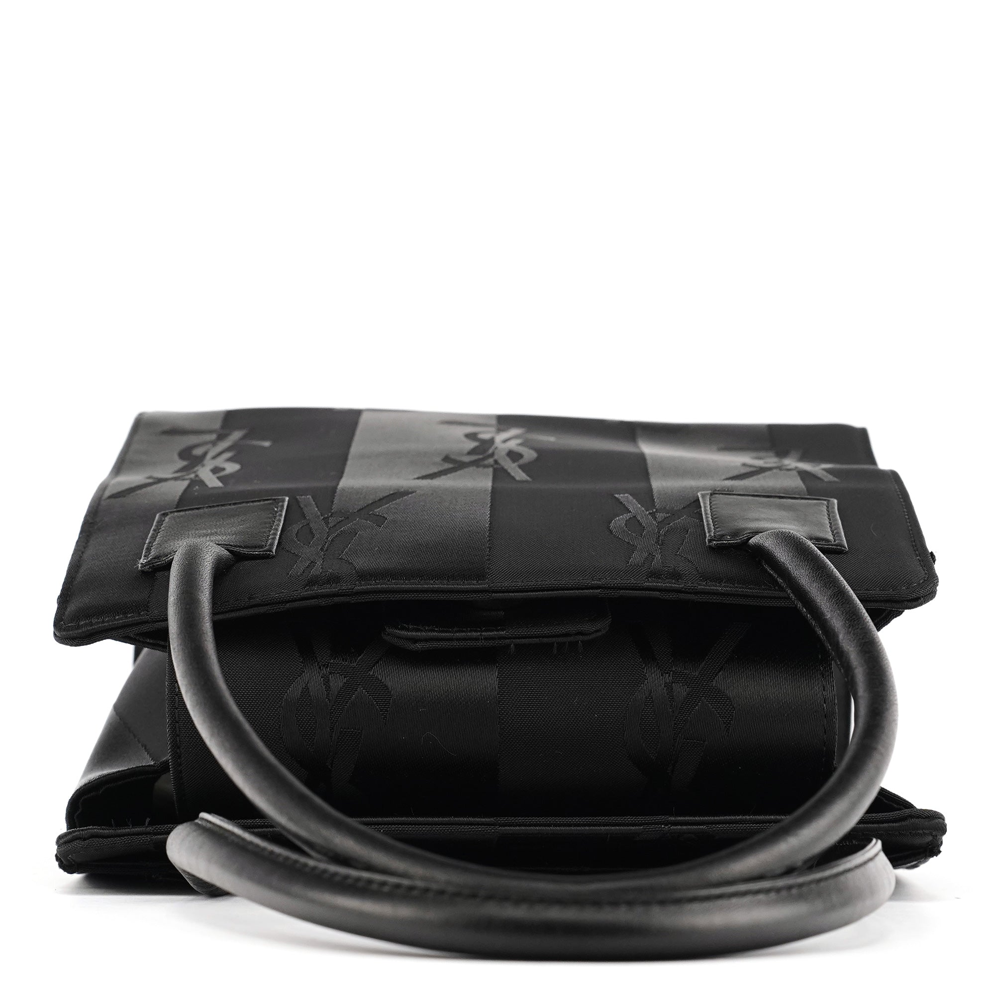Black YSL Satin Tote Bag