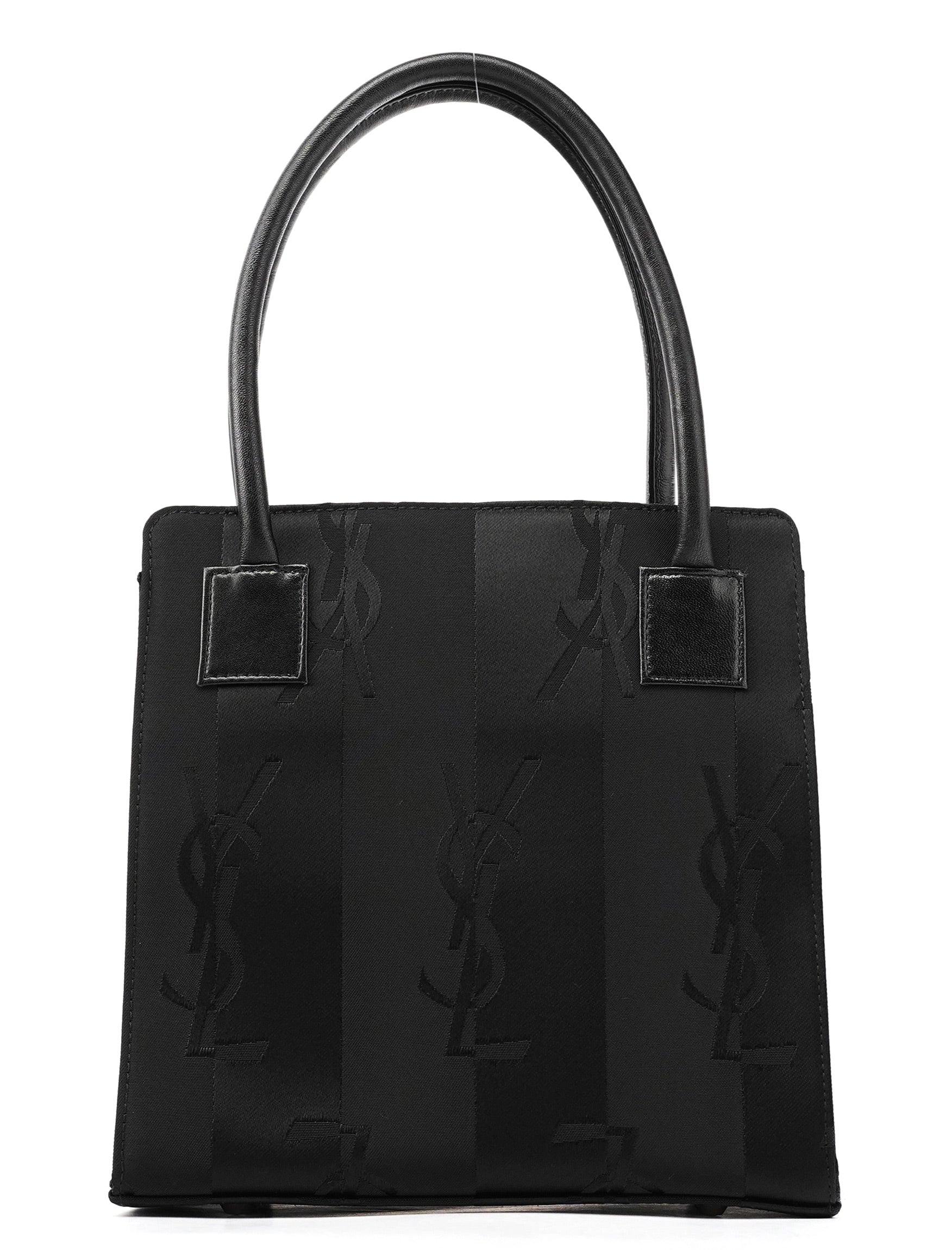 Black YSL Satin Tote Bag