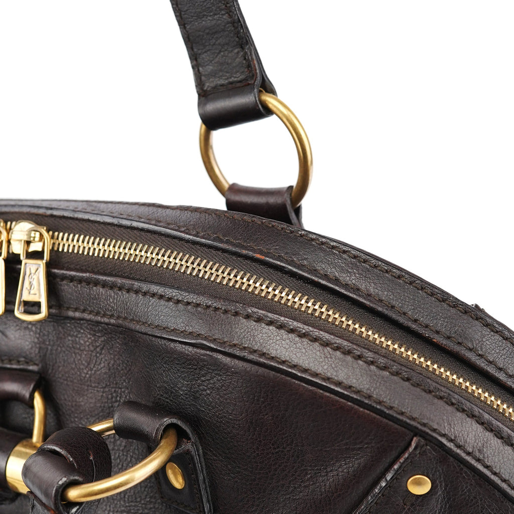 Brown Calfskin Leather Muse Tote Bag
