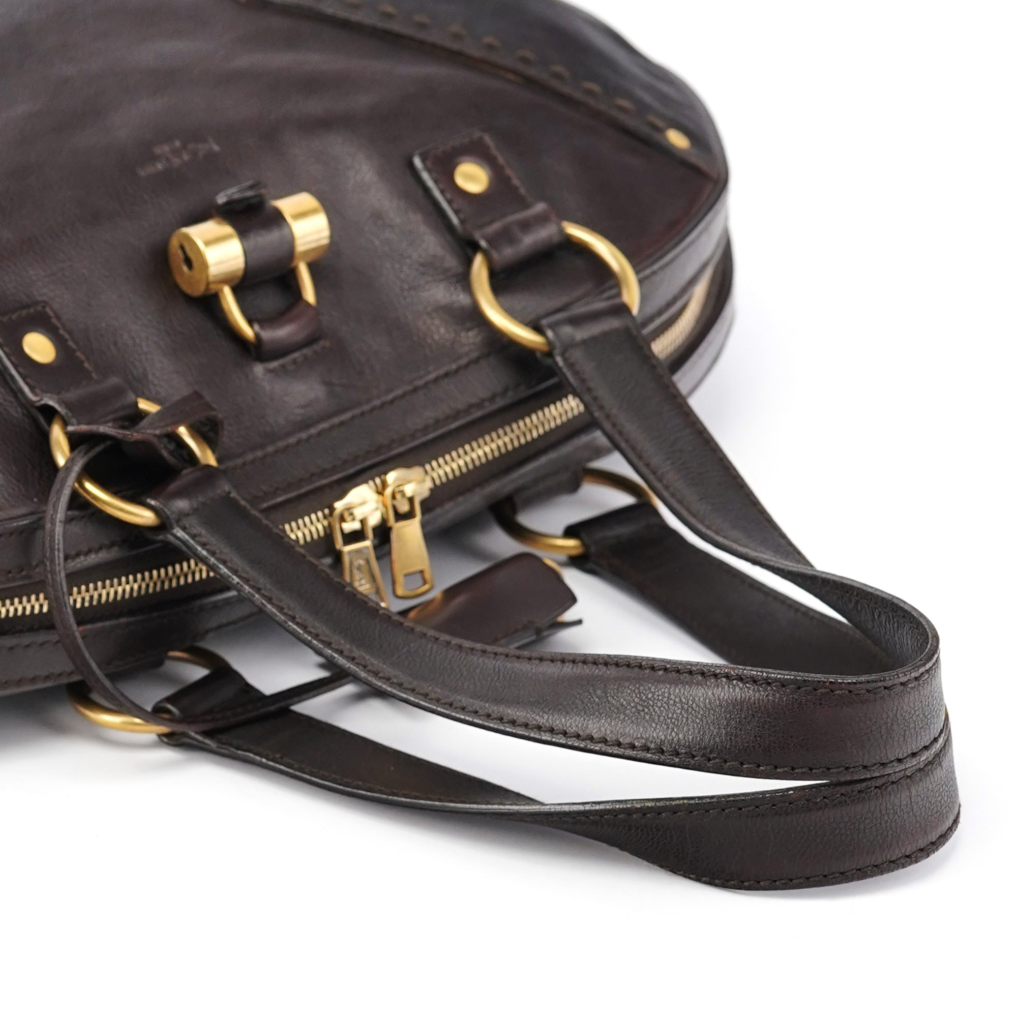 Brown Calfskin Leather Muse Tote Bag