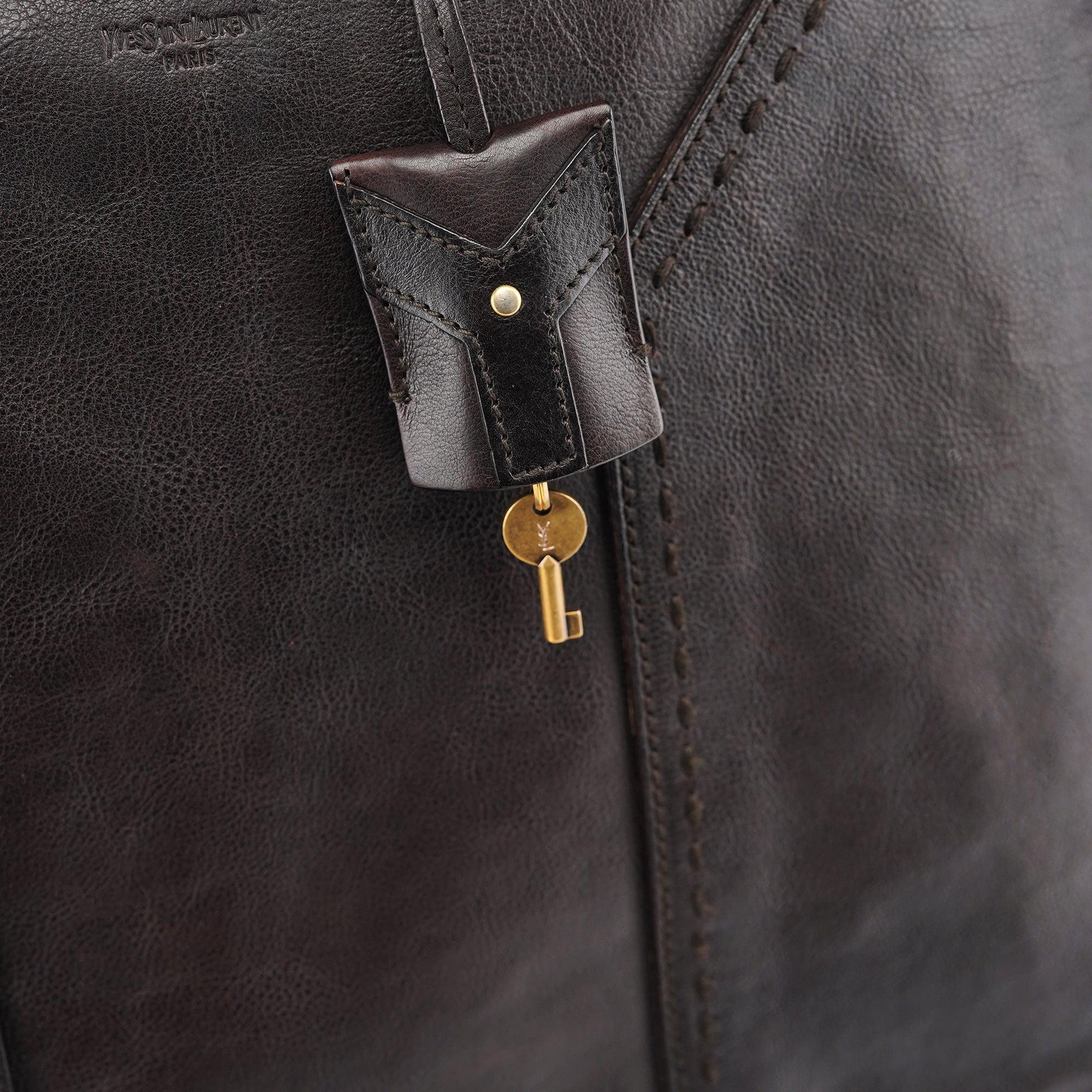 Brown Calfskin Leather Muse Tote Bag