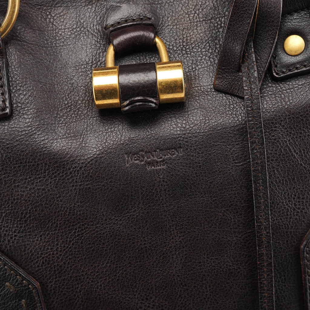 Brown Calfskin Leather Muse Tote Bag